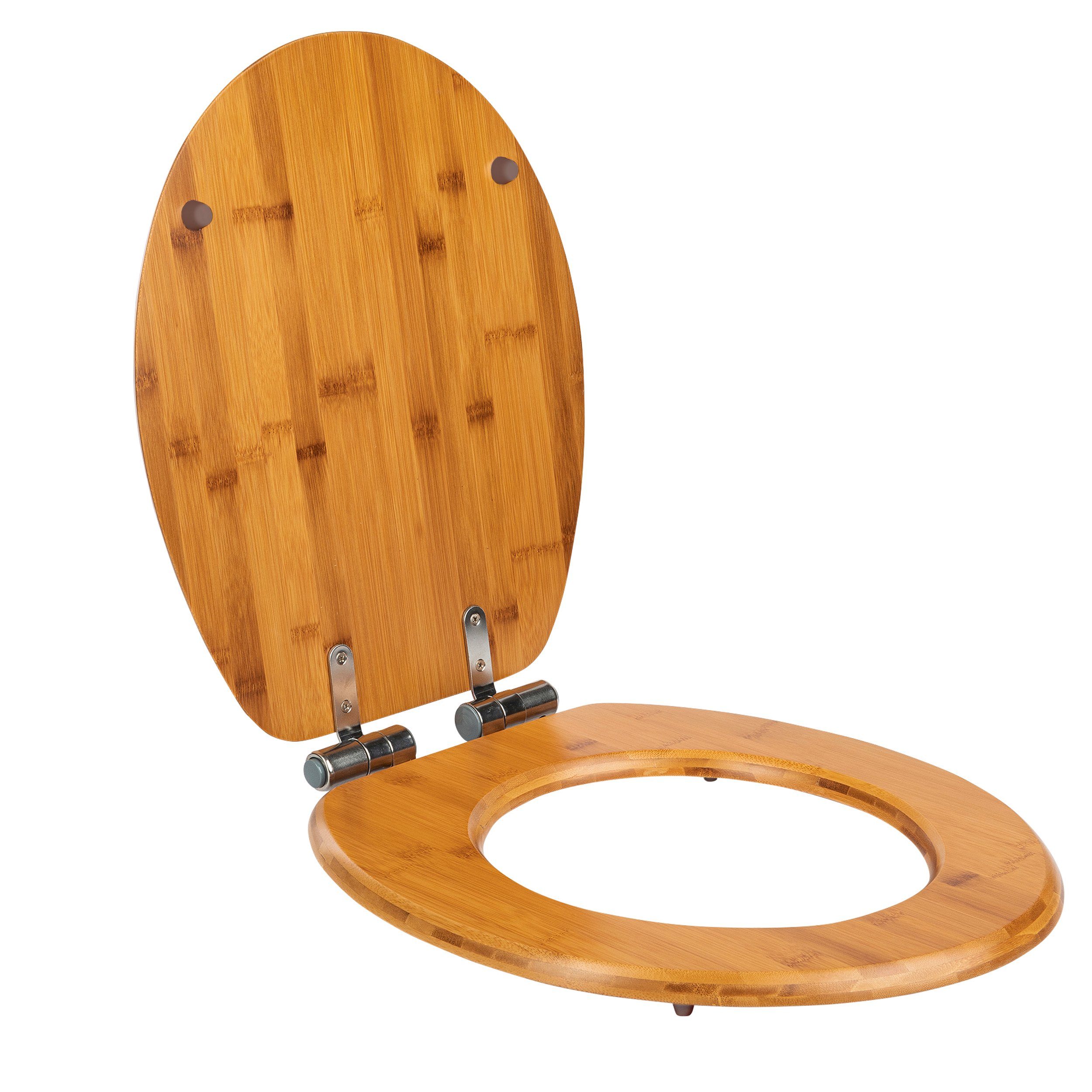 Toilettendeckel mit Absenkautomatik klobrille Holz Stabil MDF Toilettensitz 