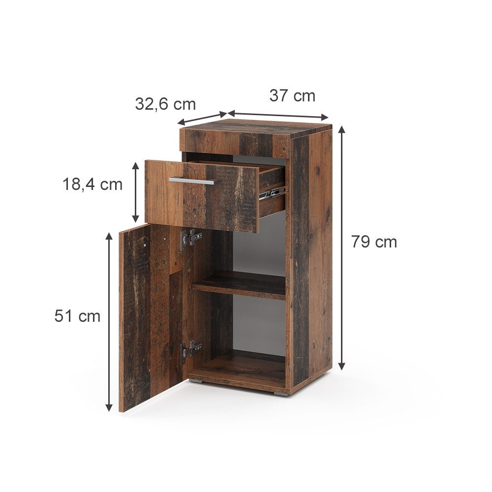 Vicco Midischrank Luna, Oldstyle, 37 x 79 cm (1-St)