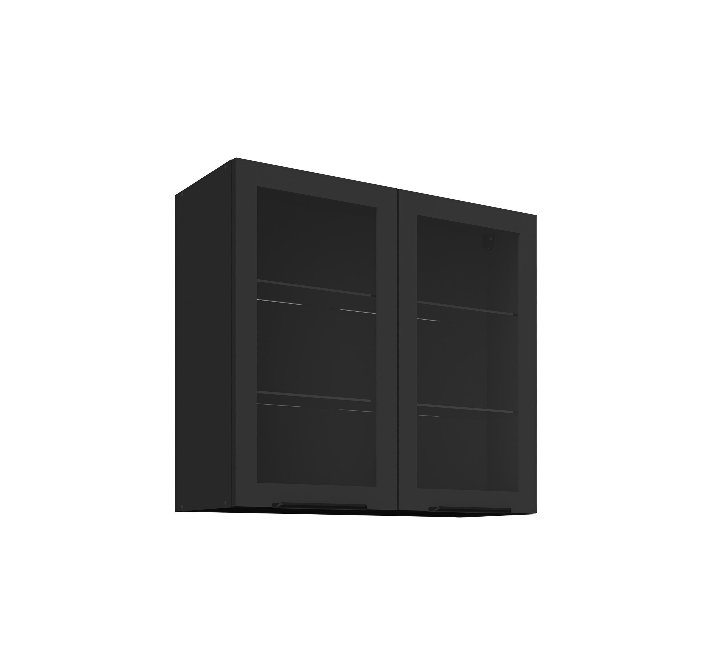 Küchen-Preisbombe Glashängeschrank 80 Küche SIENA Schwarz günstig online kaufen