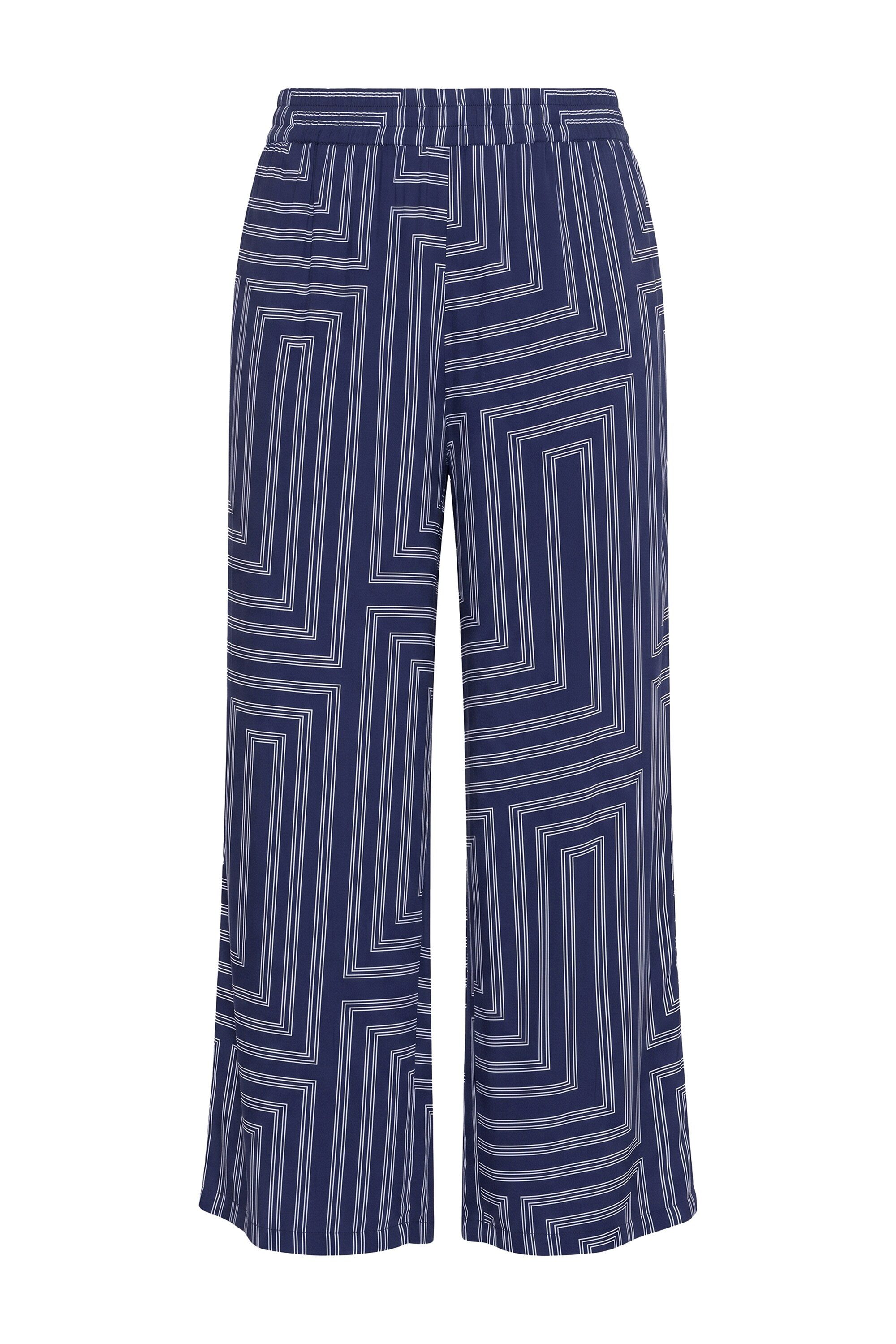 Studio Untold Schlupfhose Palazzohose Wide Legs Grafikprint Elastikbund