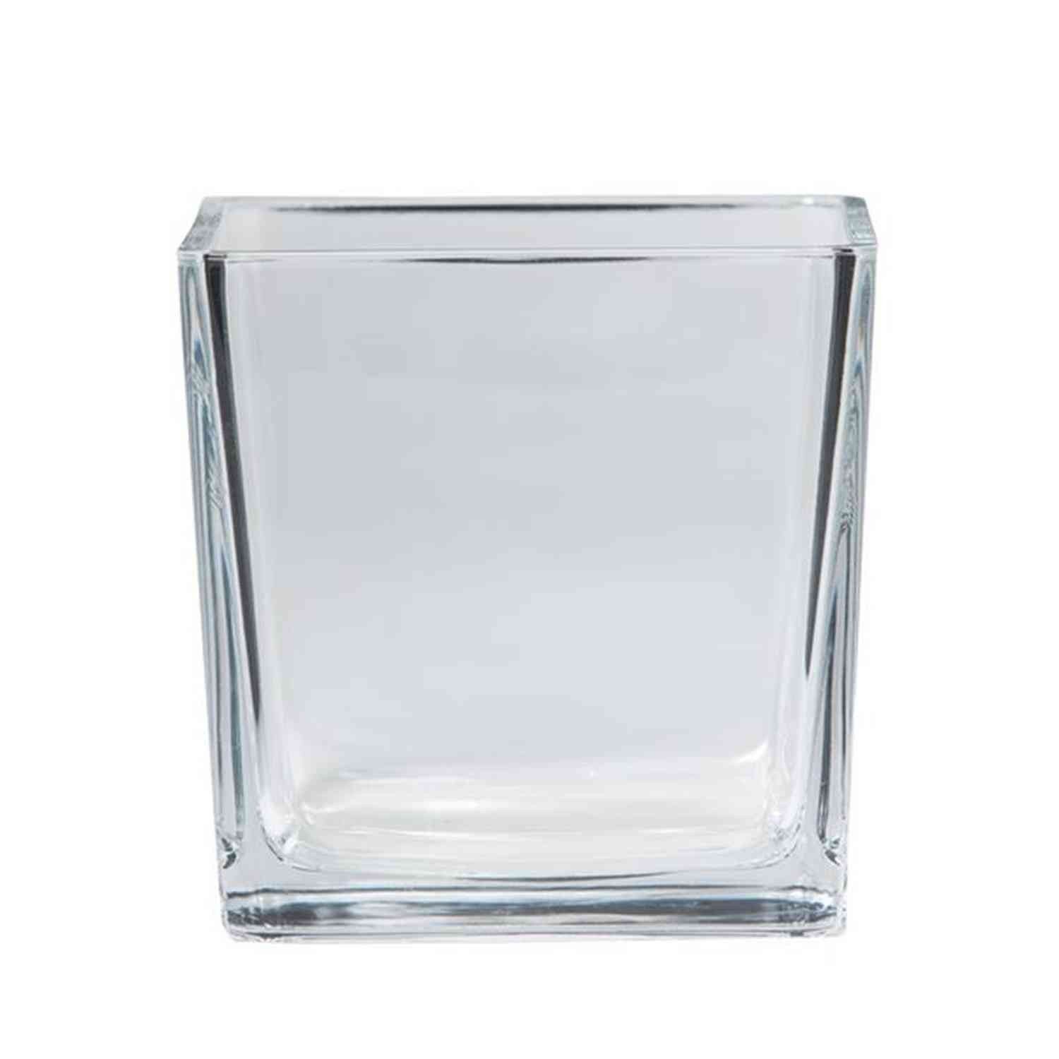 INNA-Glas Blumentopf Pflanztopf LEVI, Würfel - viereckig, klar, 12x12x12cm