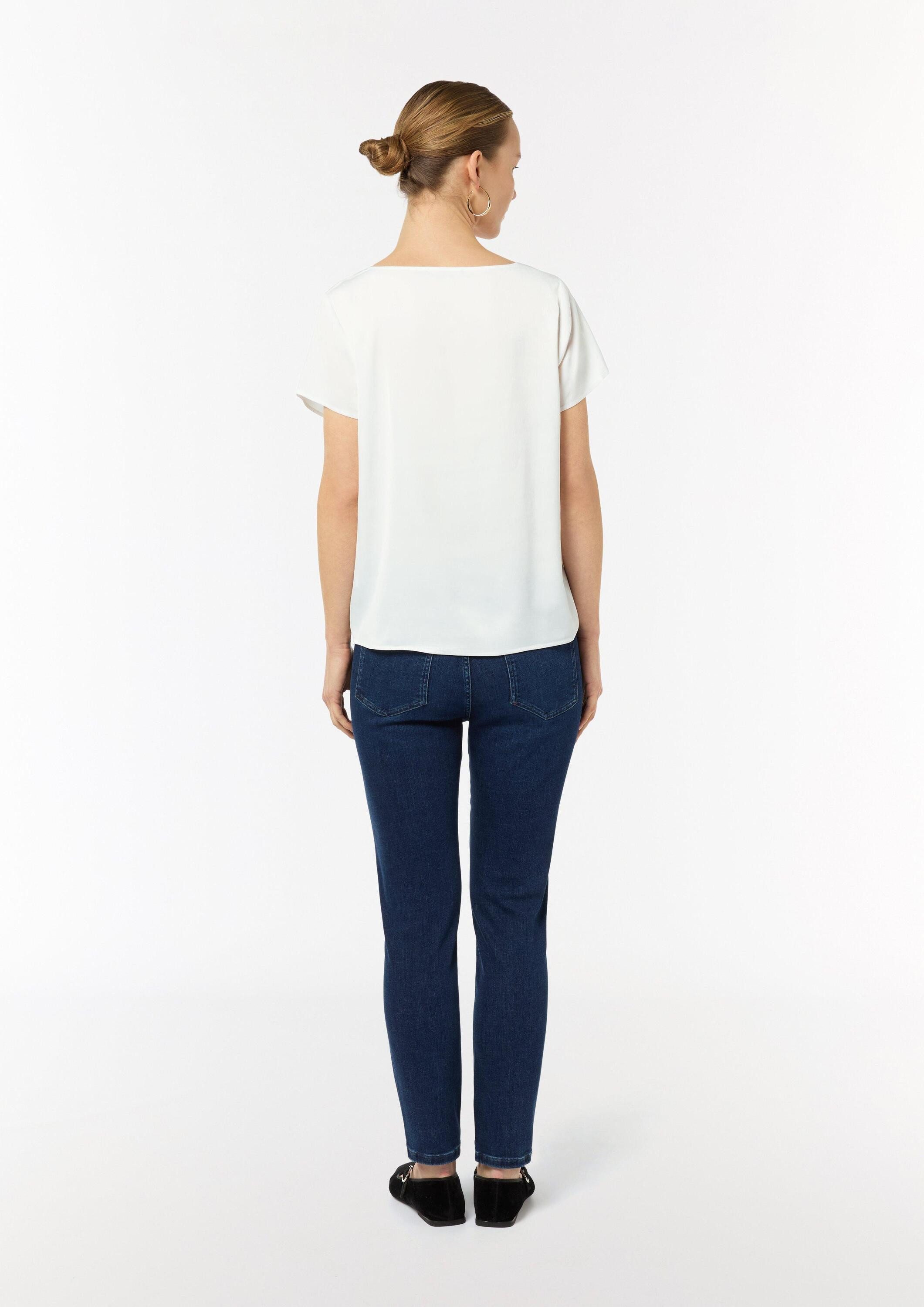 comma Kurzarmbluse Bluse Bluse aus Satin