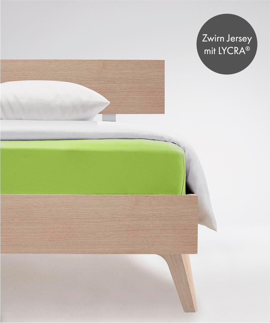 fleuresse Spannbettlaken Comfort, Jersey-Elasthan, Gummizug: rundum, (1 Stück), langlebig & bügelfrei,Perfekte Passform durch POWER-STRETCH