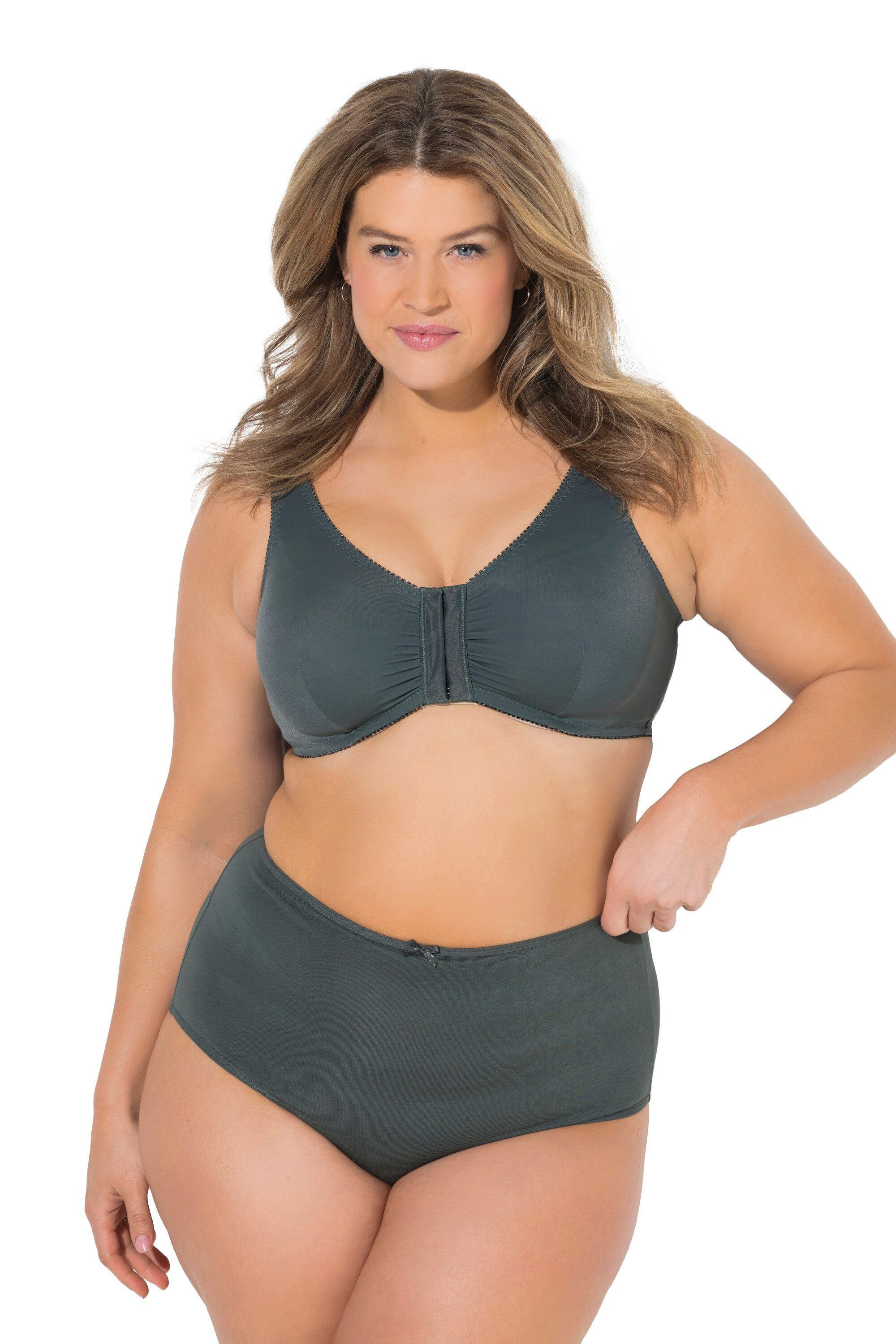 Ulla Popken Slip Maxislips 5er-Pack Blüten/einfarbig