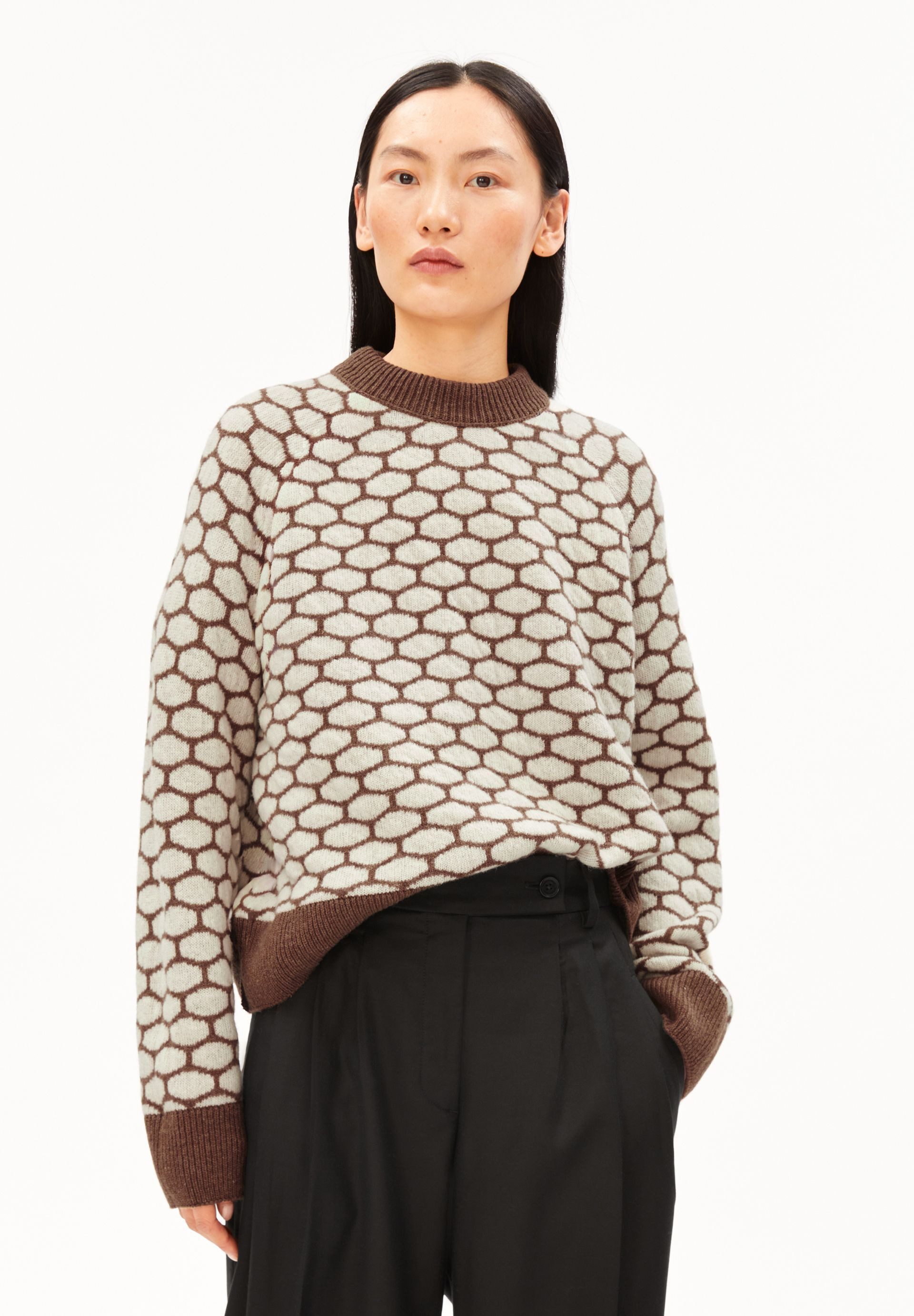 Armedangels Strickpullover MULTI DOTS Strickpullover aus Bio-Woll Mix Loose Fit
