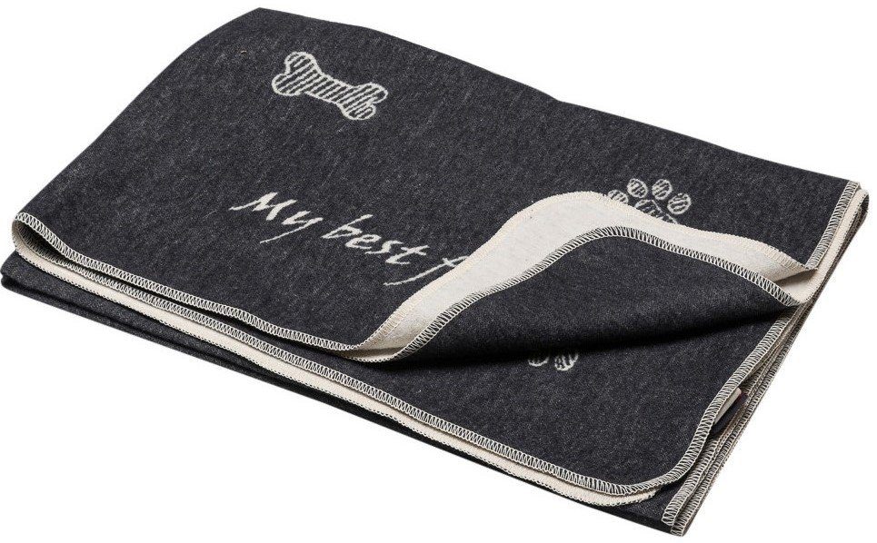 DAVID FUSSENEGGER Tierdecke Hundedecke 'my best friend/Knochen allover'