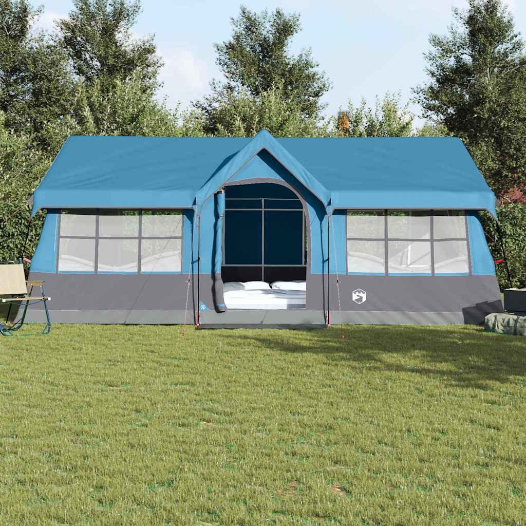 vidaXL Tunnelzelt Familienzelt mit Dach Blau und Grau 622 x 295 x 238 cm, (1 tlg)