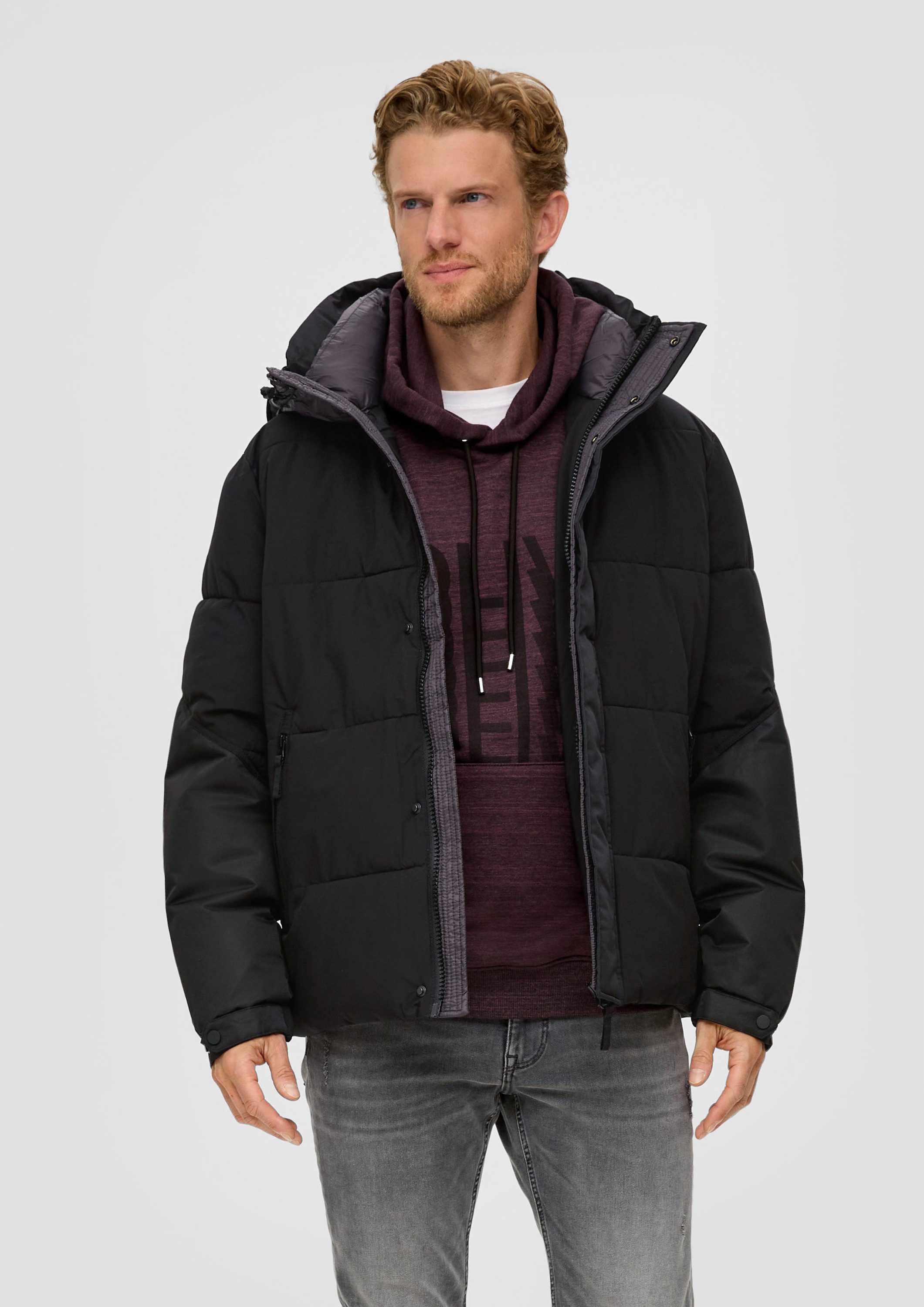 s.Oliver Winterjacke Outdoor-Jacke Steppjacke mit Kapuze