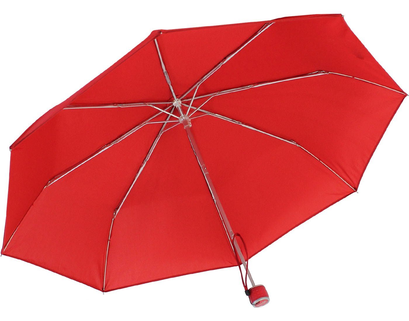 iX-brella Taschenregenschirm Mini extra mit Light großem leicht, - - rot Ultra Dach farbenfroh