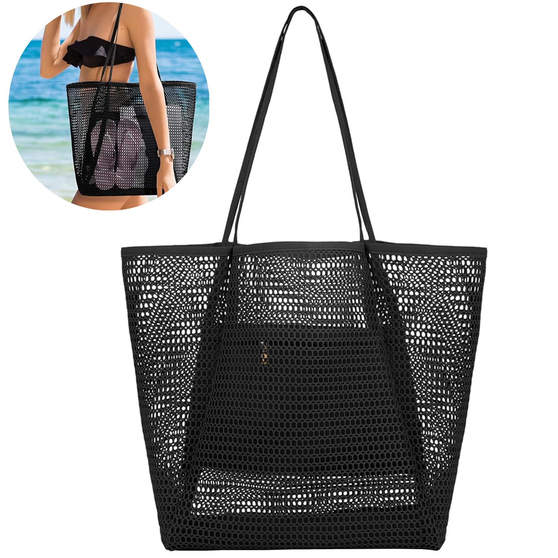Mutig Strandtasche Strandtasche Groß, XL Handtasche mit Reißverschluss, Poo günstig online kaufen