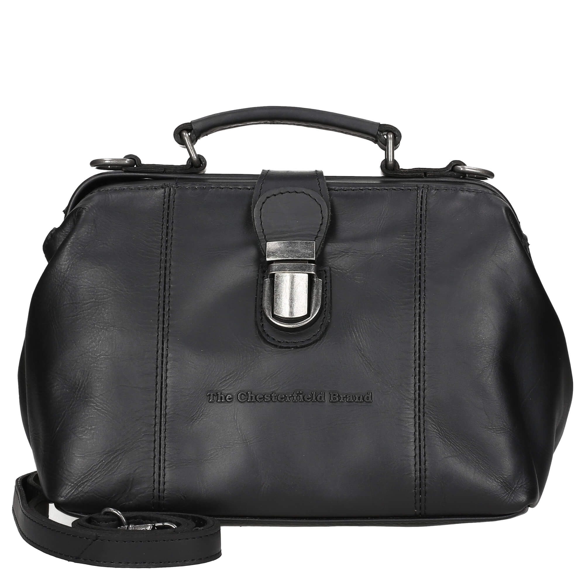 Umhängetasche Rachael - Schultertasche Leder 24 cm (black)