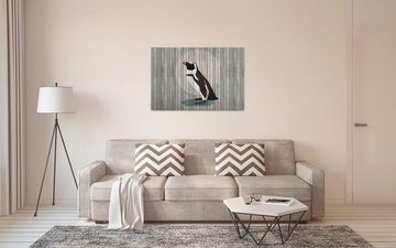 A.S. Création Leinwandbild born to be wild 4, Tiere (1 St), Keilrahmen Bild Holzoptik Pinguin Tiere