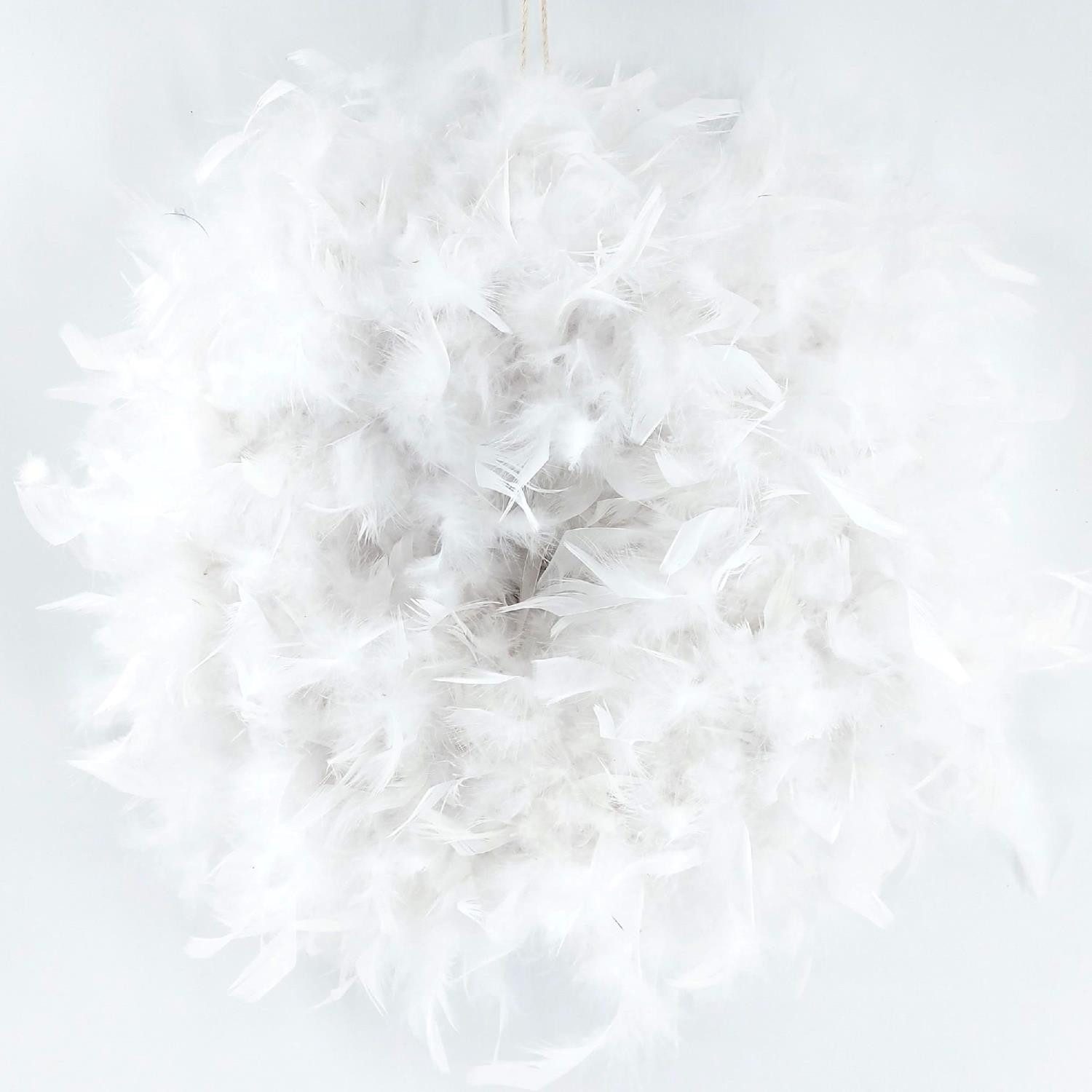 CreaFlor Home Dekokranz Federn, Handgefertigt, Weiß, Motiv: Federn günstig online kaufen
