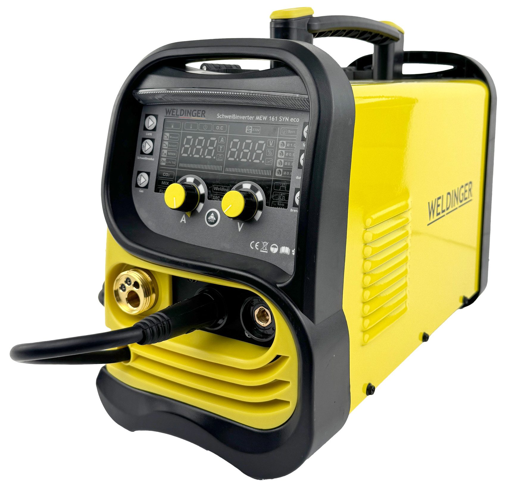 WELDINGER Schutzgasschweißgerät MIG/MAG-Schweißinverter MEW 161 SYN eco synergisch (Fülldraht WIG MMA), 30 - 160 A, 7-tlg., Arbeitslicht – Bild 3 von 5