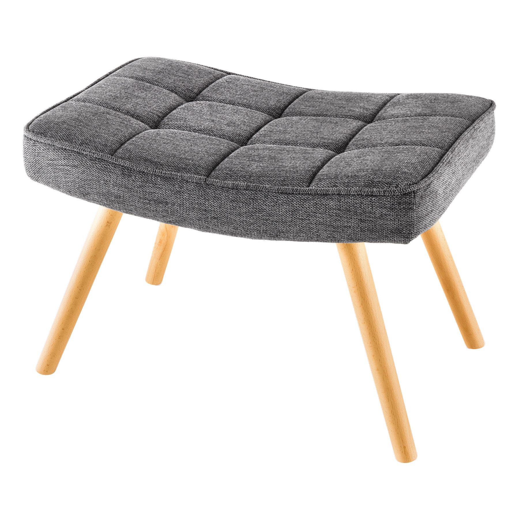 riess-ambiente Подставка для ног SCANDINAVIA grau / natur (Einzelartikel, 1 St), Wohnzimmer · Strukturstoff · Massivholz · Scandinavian Design