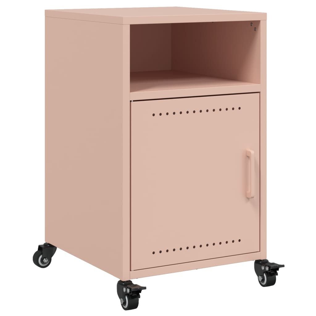 vidaXL Nachttisch Nachttisch Rosa 36x39x59 cm Stahl (1-St)