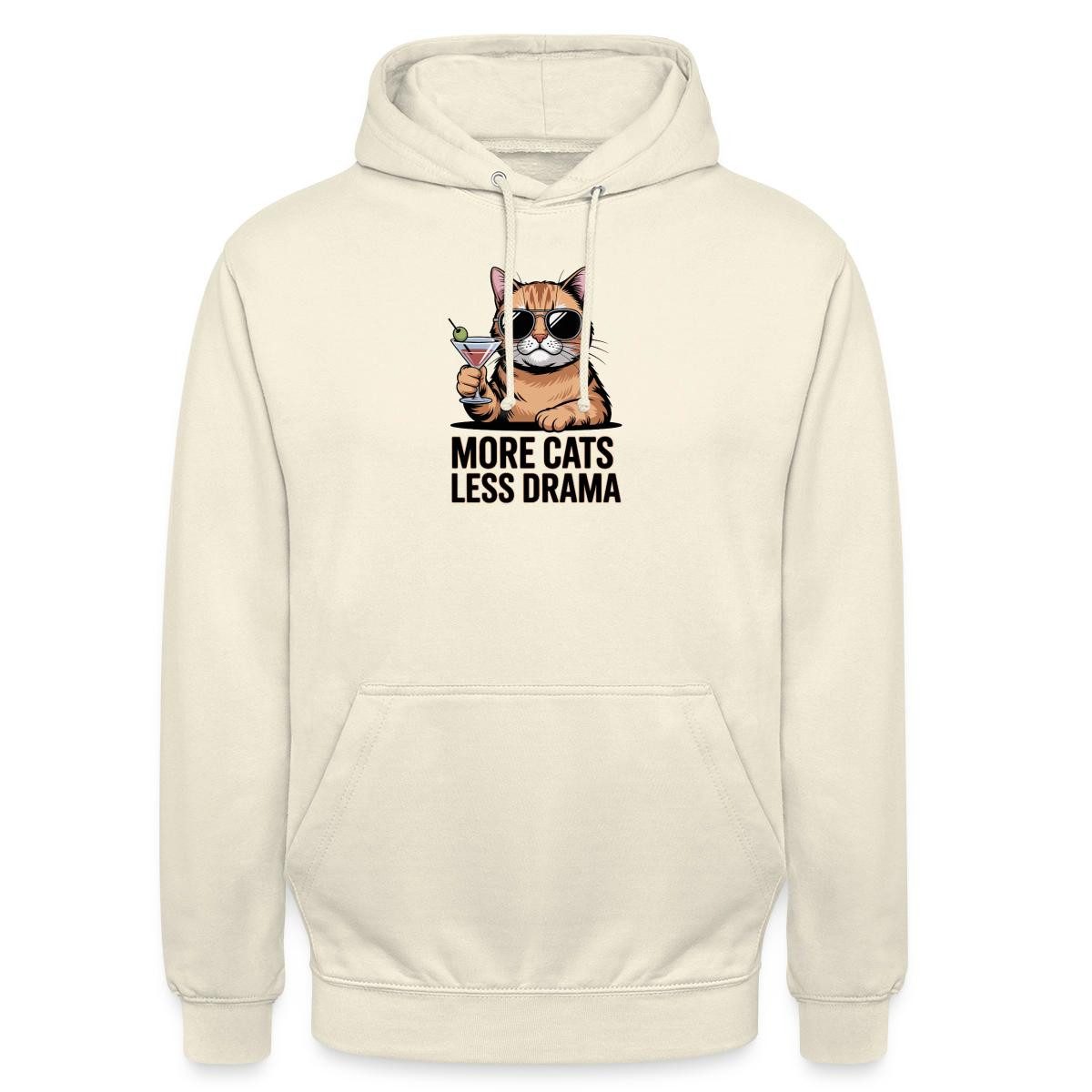 Hoodie More Cats Less Drama Unisex Hoodie