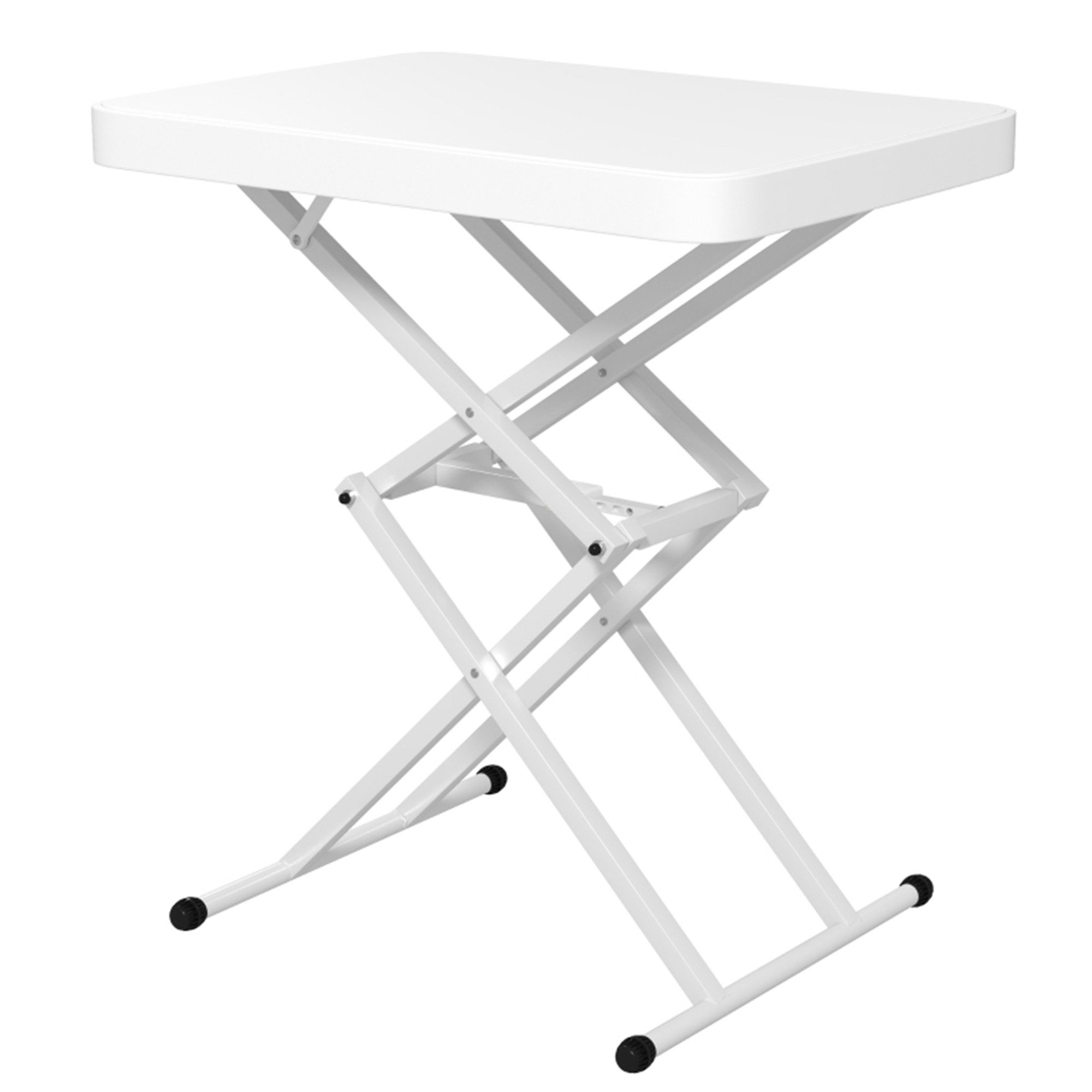 MC Star Beistelltisch Garten höhenverstellbar Gartentisch, klappbar Balkontisch (rechteckig Kaffeetisch 50kg belastbar, 65x45x70H cm Sofatisch für Outdoor Indoor Balkon Terrasse Weiß)