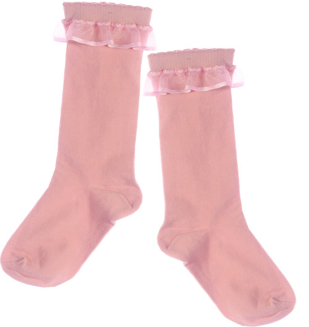 La Bortini Kniestrümpfe Kniestrümpfe Socken für Baby und Kinder Strümpfe mit Rüschen