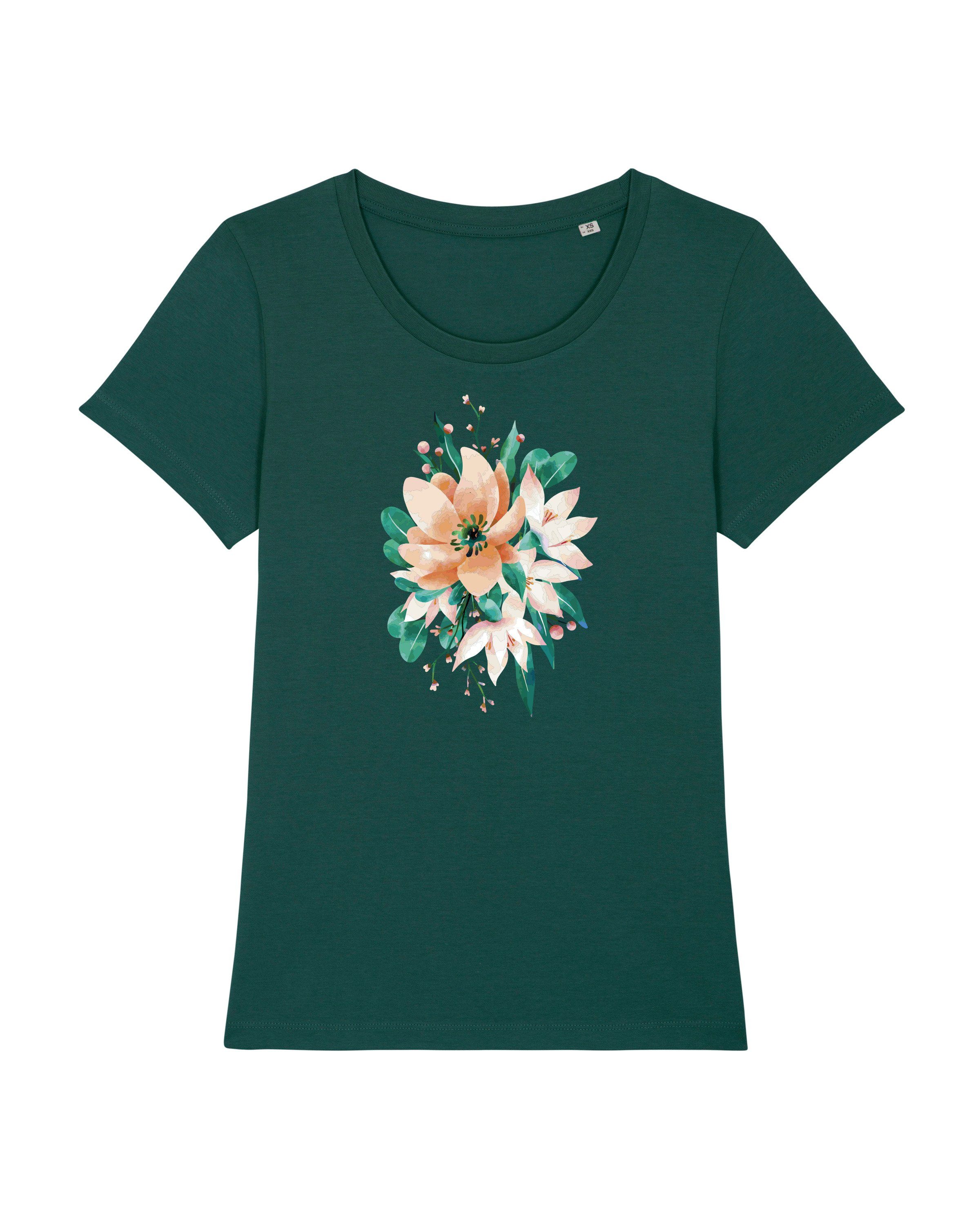 wat? Apparel Print-Shirt Blume in Wasserfarbe 03 (1-tlg) glazed grün