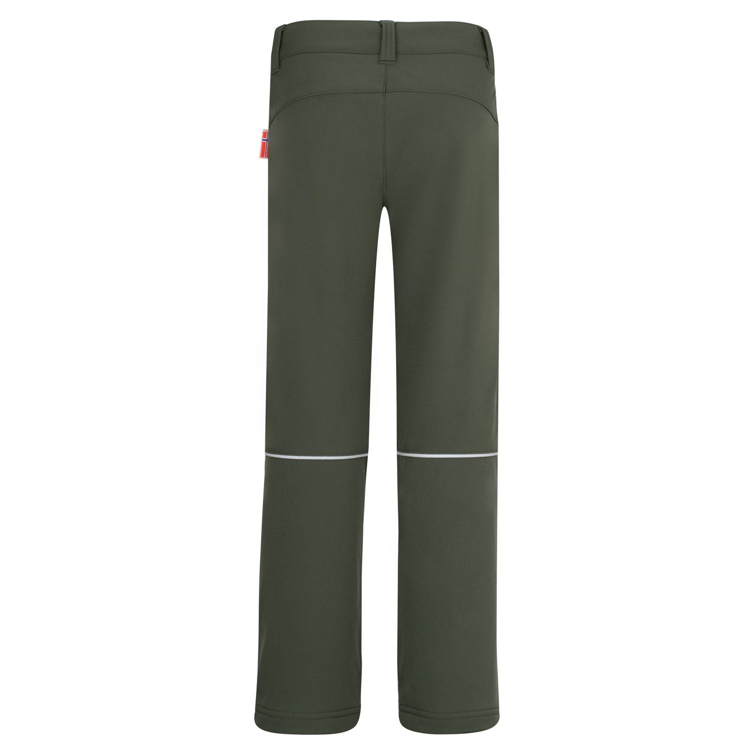 Winddicht Fjell Efeugrün/Schwarz Softshellhose TROLLKIDS