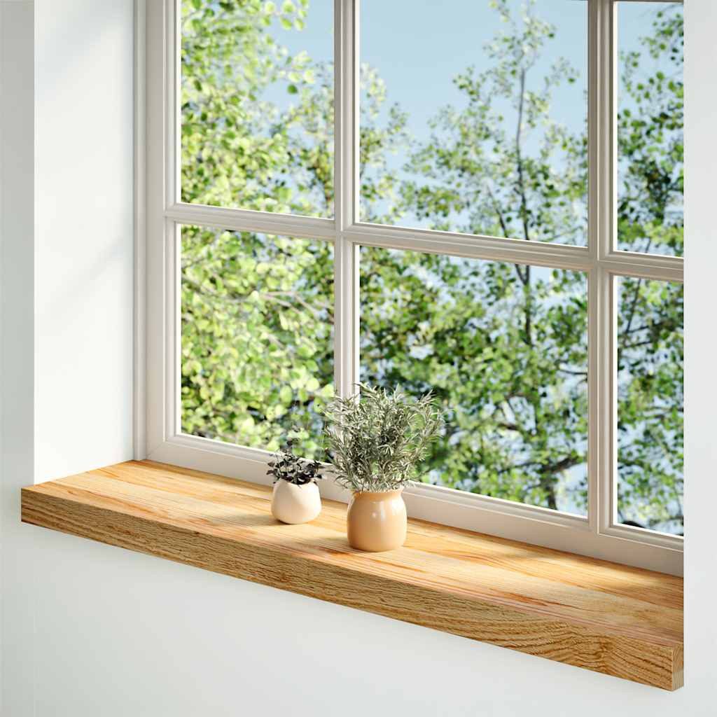 vidaXL Fensterbank Fensterbänke 2 Stk. Hellbraun 80x20x2 cm Massivholz Eich günstig online kaufen