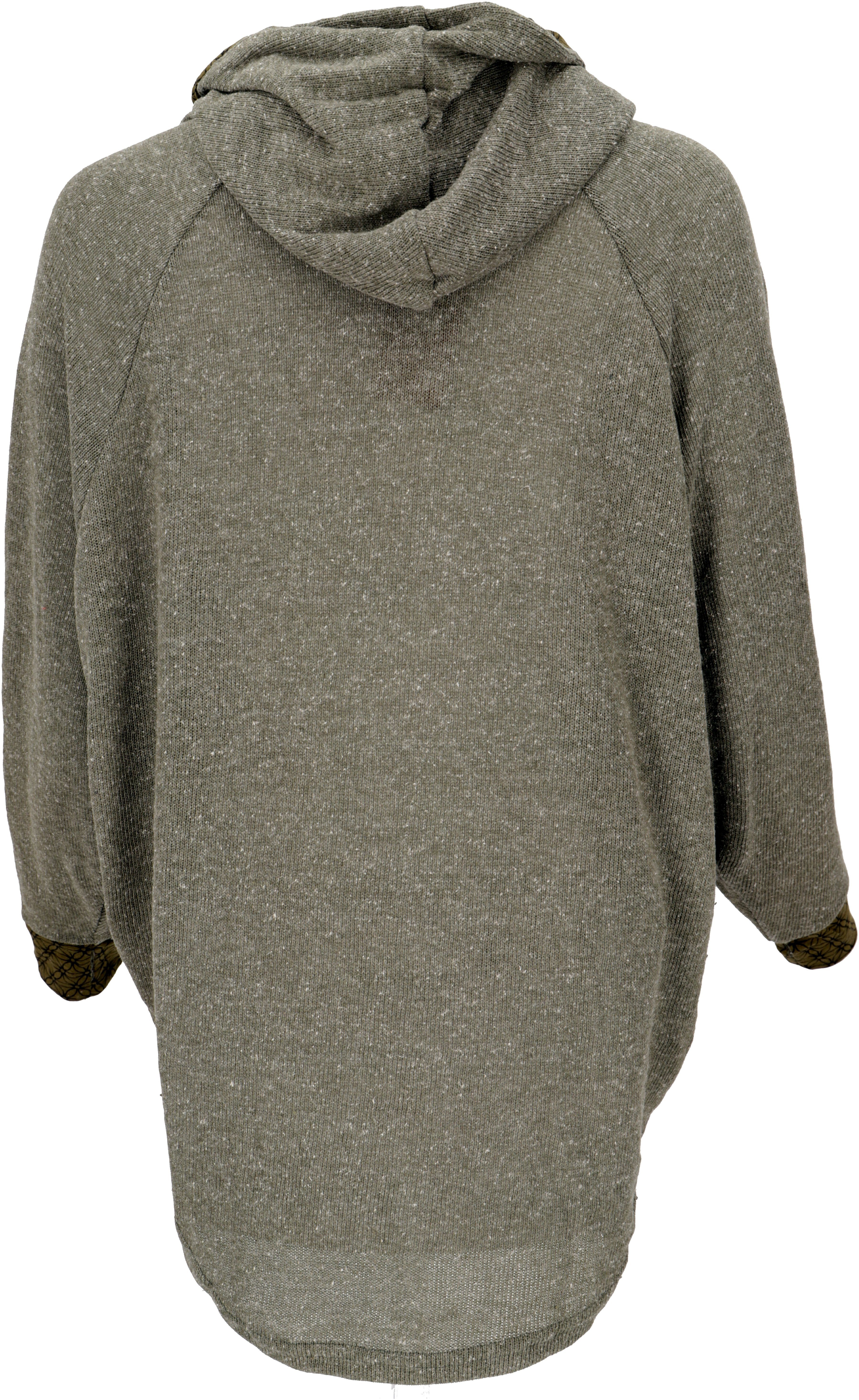 Guru-Shop Longsleeve Hoody, Sweatshirt, Pullover, alternative Kapuzenpullover -.. Bekleidung khakigrün