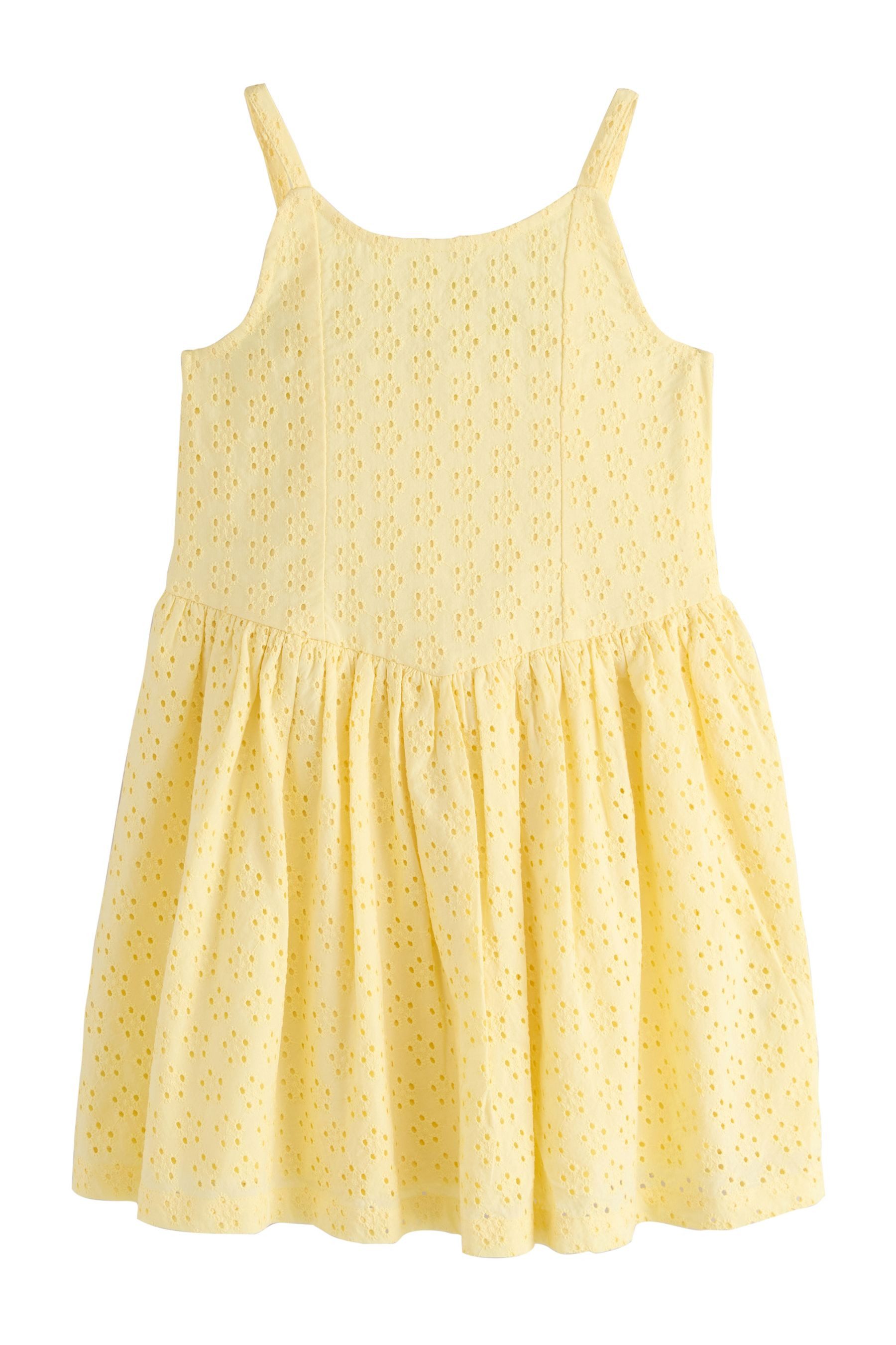 Sommerkleid Trägerkleid mit Lochstickerei