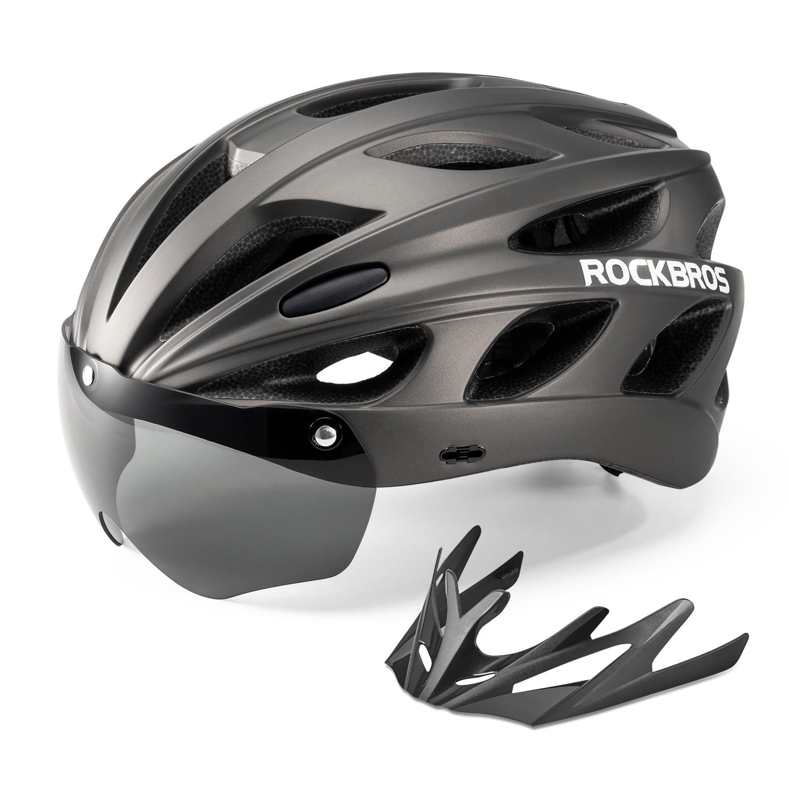ROCKBROS Fahrradhelm Rennradhelm mit abnehmbarem Visier, Cityhelm, leichter Cityhelm
