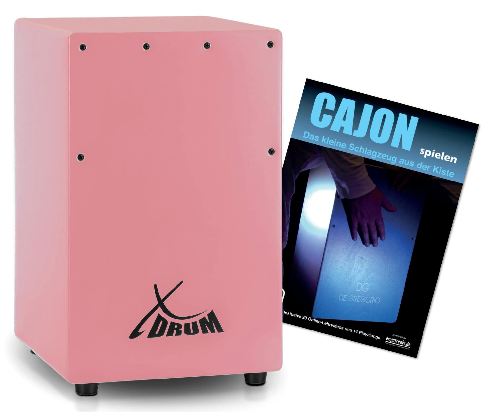 XDrum Cajon KC-37 Kinder-Cajon & Schule Set,Snare-Effekt durch stimmbare Gitarrensaiten, Inkl. Innensechskantschlüssel, Kleine Cajon speziell für Kinder - Nur 36 cm hoch