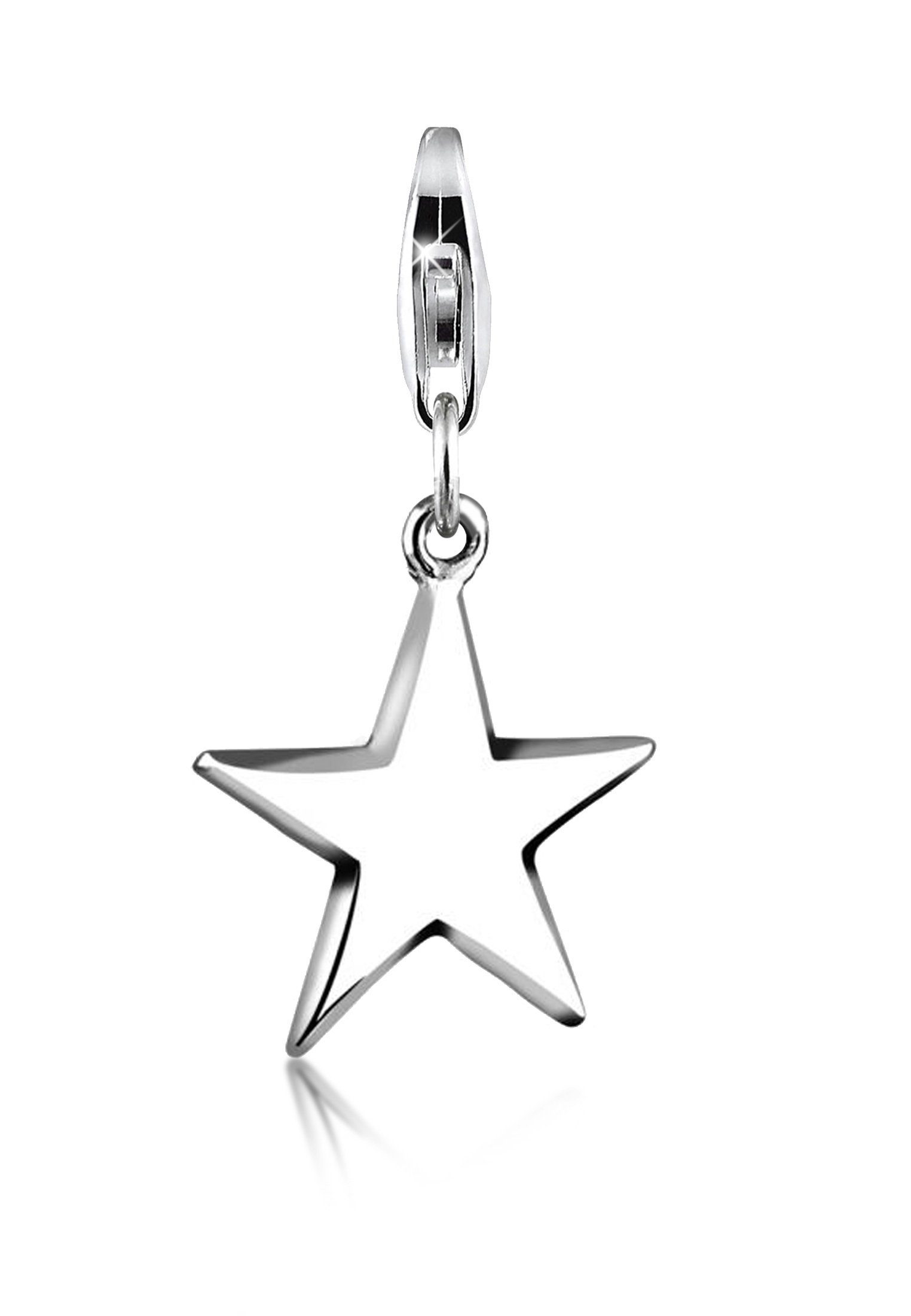Nenalina Charm-Einhänger Anhänger Stern Astro Star Basic 925 Silber