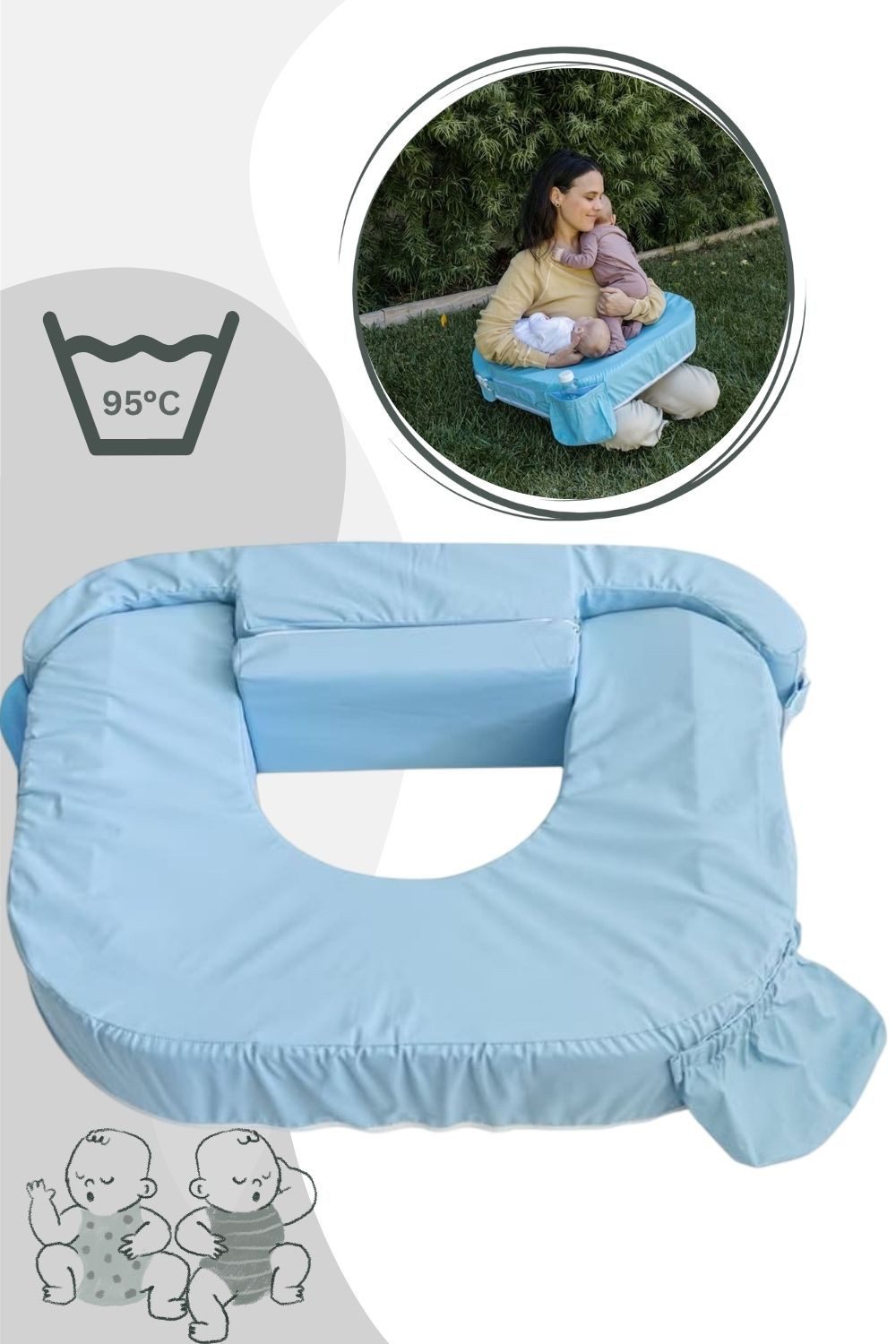 baby wild Stillkissen Amerikanische Stillkissen Original für Zwillinge, abwaschbar