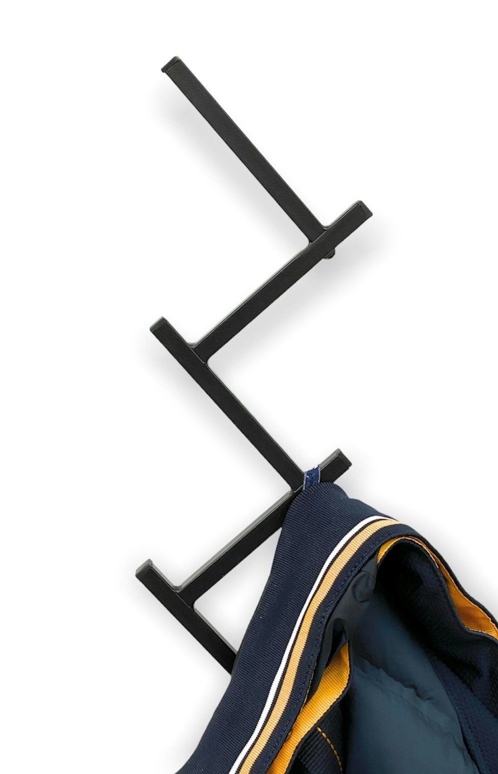 DanDiBo Wandgarderobe Garderobe Schwarz mit als geeignet Handtuchhalter cm, Kleiderständer auch 10 80 Garderobenhaken Haken