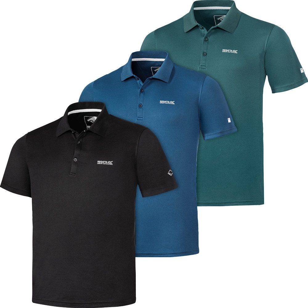 Regatta Funktionsshirt (3er-Pack) klassischer Look im funktionellen Gewebe