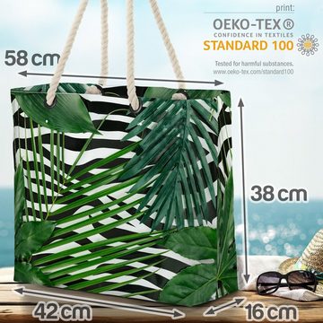 VOID Strandtasche (1-tlg), Zebra und Palmen Beach Bag Zebraherde Fell Palmen Afrika Safari Dschungel Palme