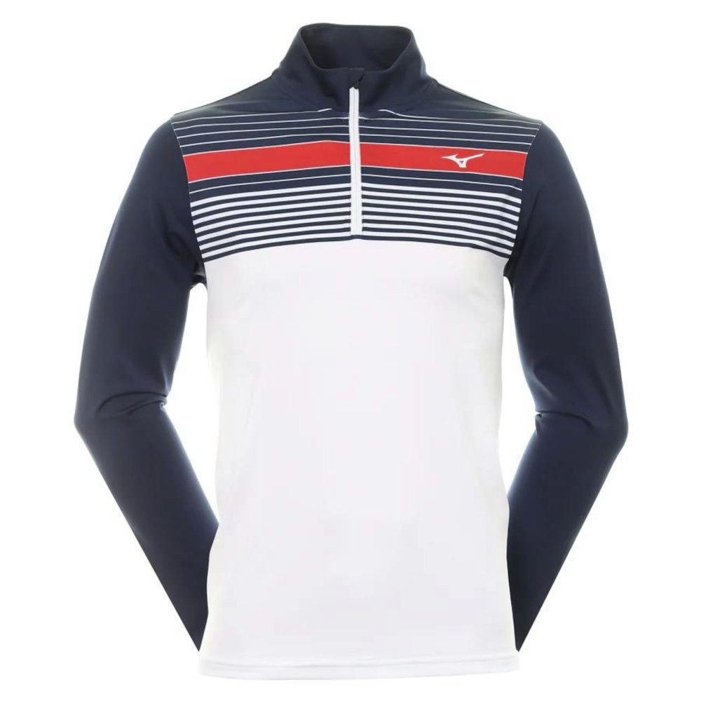 Mizuno Longsweatshirt Mizuno Golf Layer Breeze Elite ST 1/4 Zip Weiß-Navy Herren