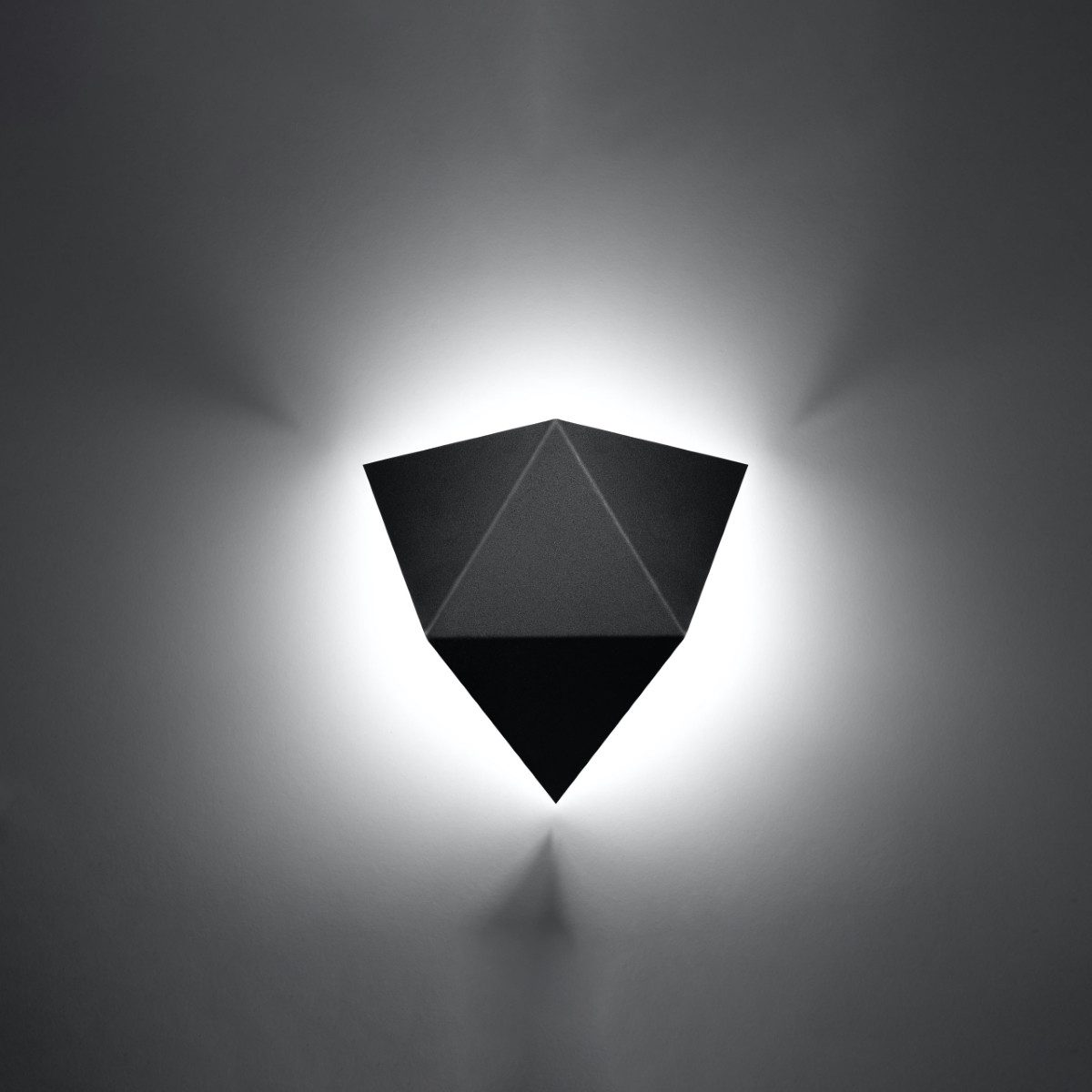 SOLLUX lighting Wandleuchte Wandleuchte Solido Schwarz, Nicht enthalten