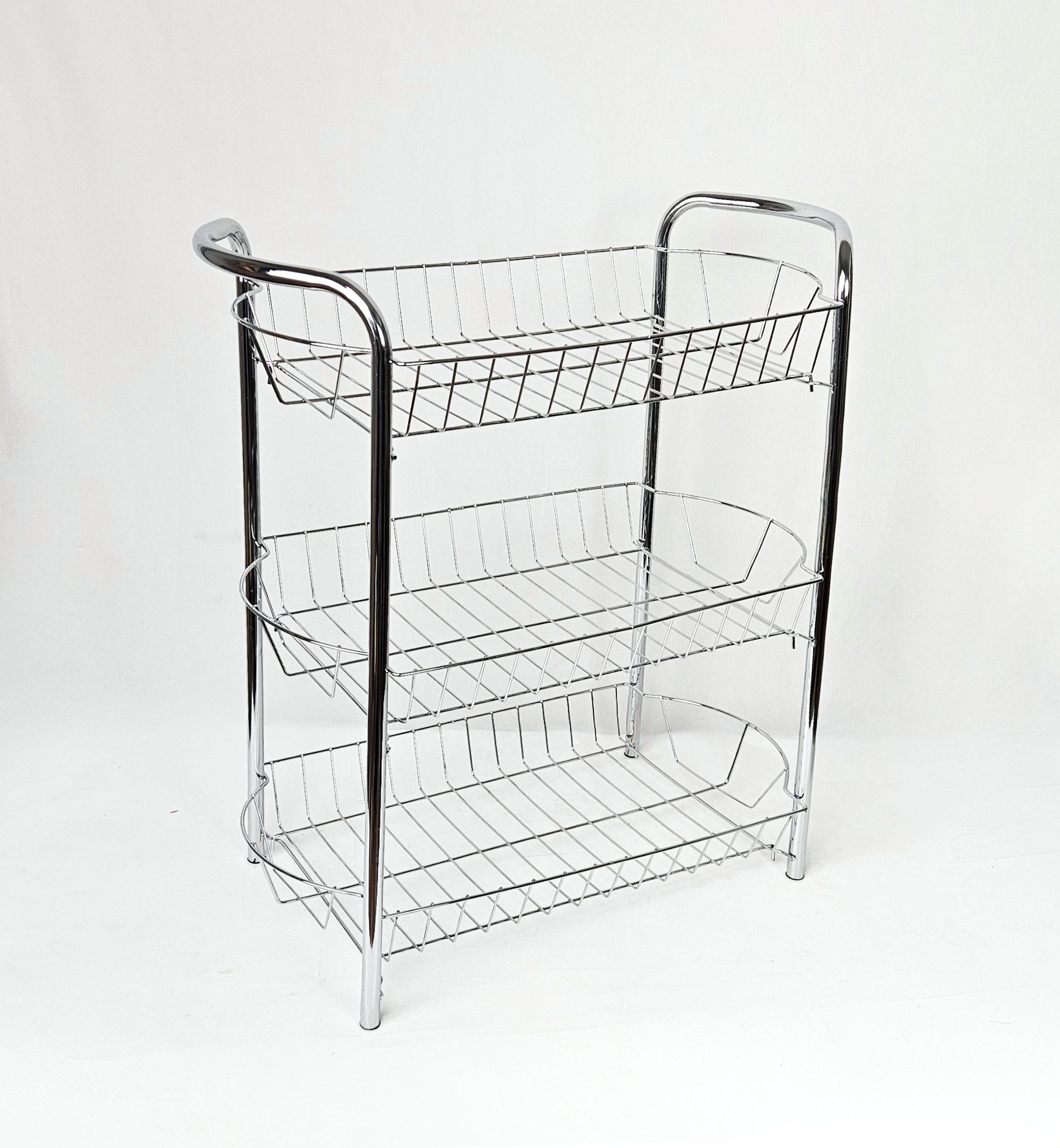 Yudu Küchenwagen Küchen- / Servierwagen 3 Schubkörbe/Gitterkörbe Chrom – Bild 2 von 5