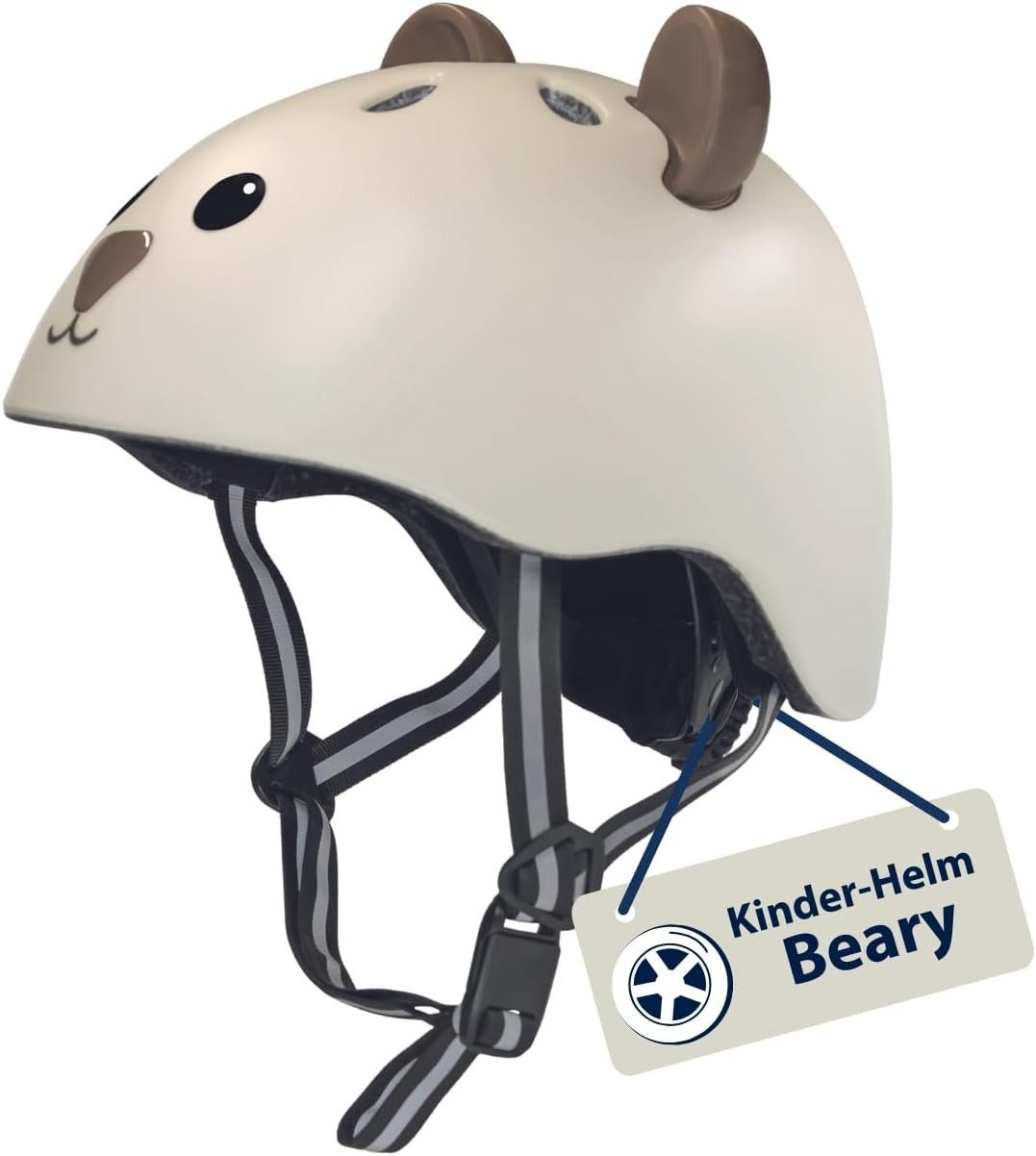 Hudora Kinderhelm Beary, mocha, Kleinkind-Helm in XXS/XS - Ideal für Laufrad, Scooter & Fahrrad