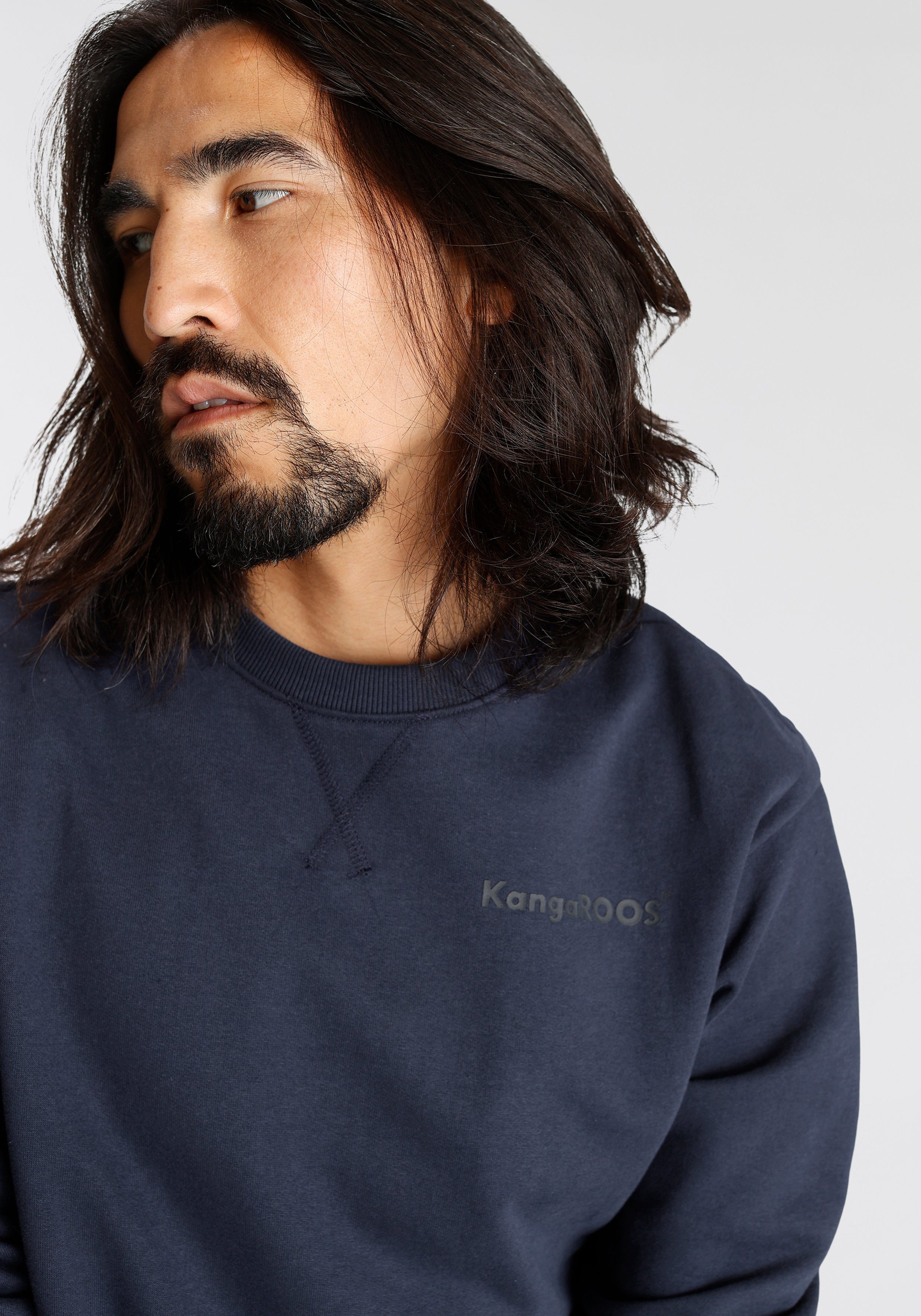 marine Sweatshirt mit KangaROOS Logoschriftzug