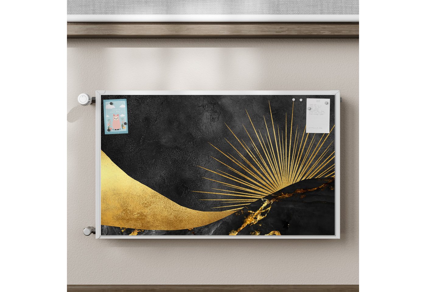 Thumbnail - DEQORI Magnetfolie 'Goldener Mondzauber', beschreibbar Heizung Magnetmatte magnetisch Magnetfolie