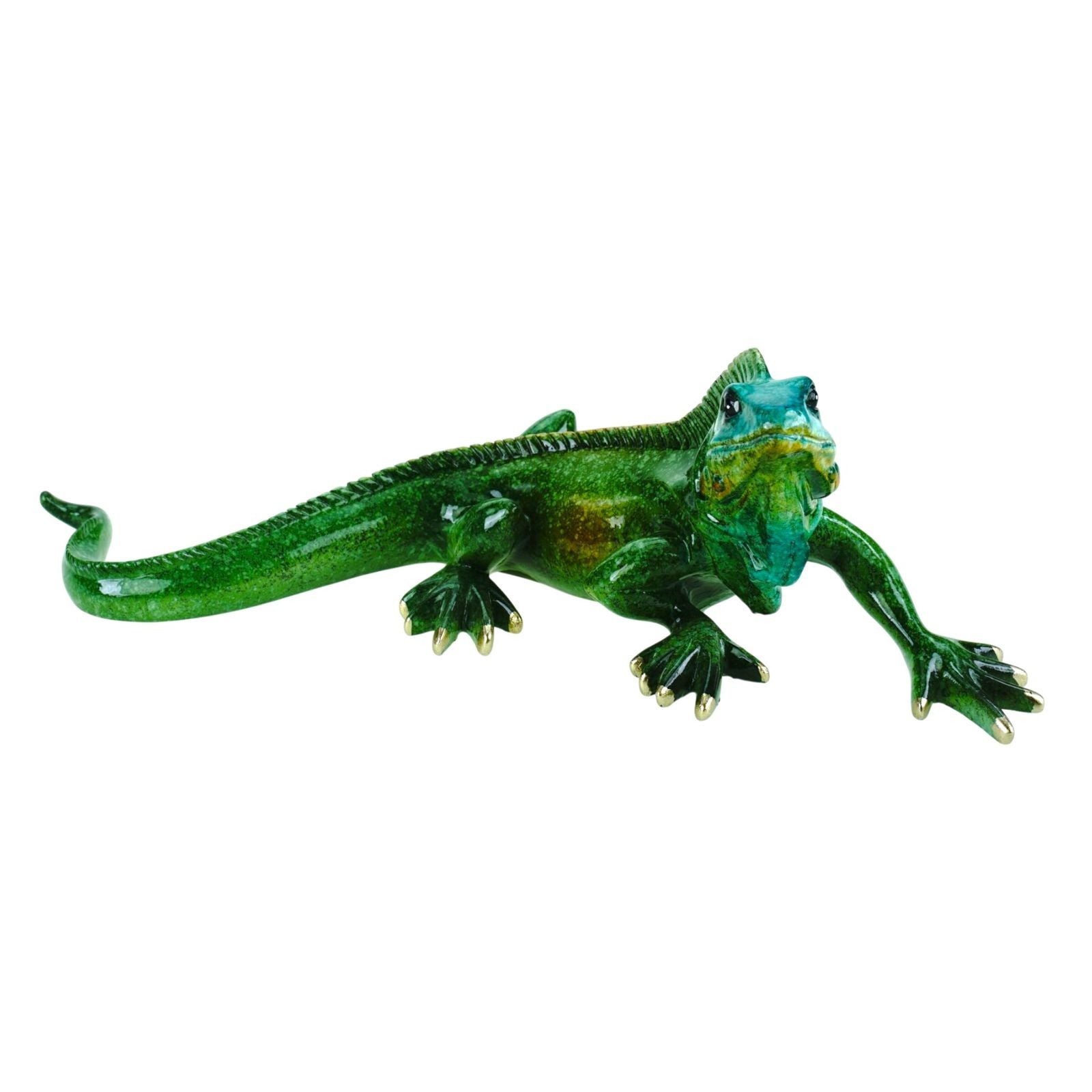 formano Sammelfigur Leguan Dekofigur Echse Figur 24 cm Kunststein Skulptur gläzend