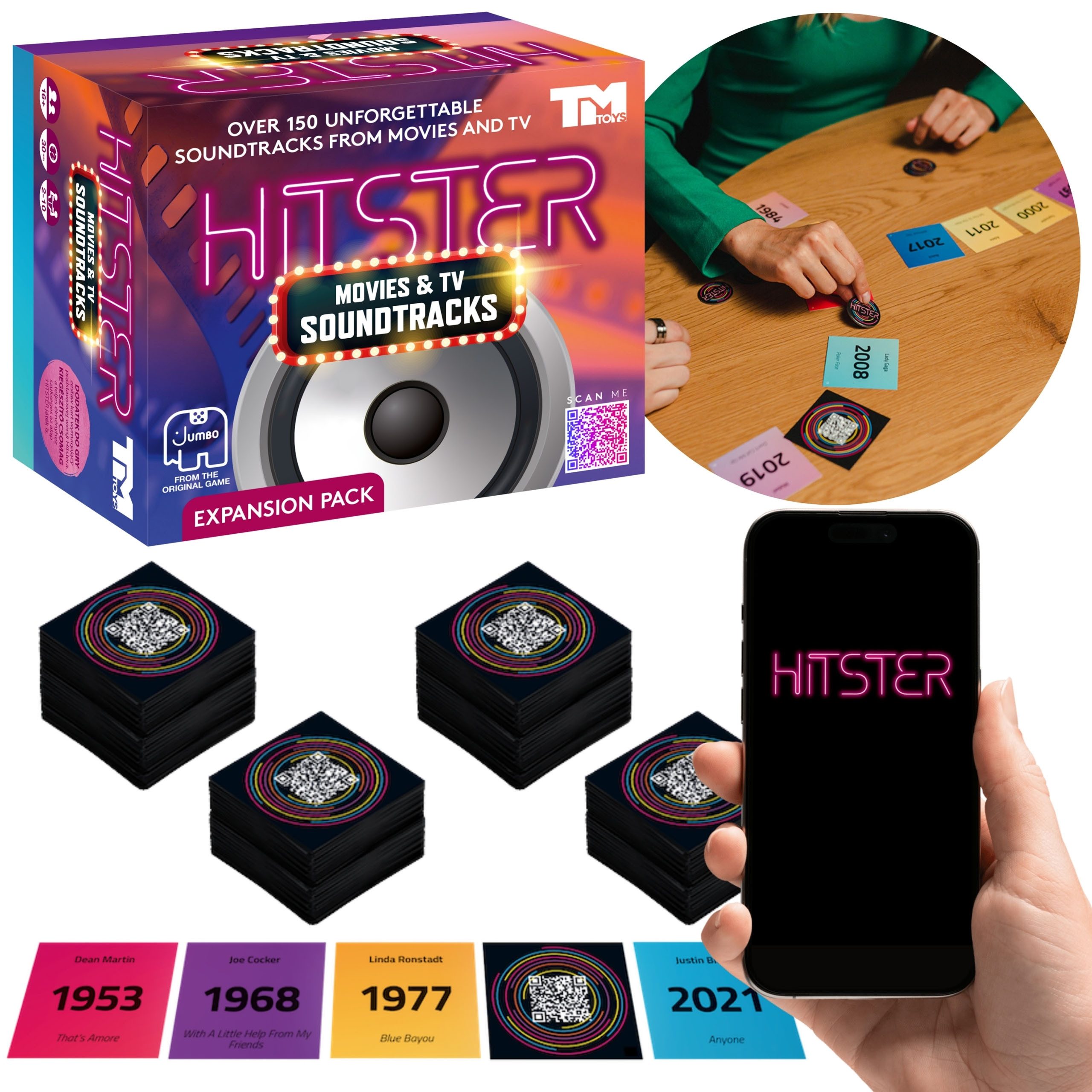 Sarcia.eu Spielesammlung HITSTER Movies & TV Erweiterung – Filmmusik Partyspiel