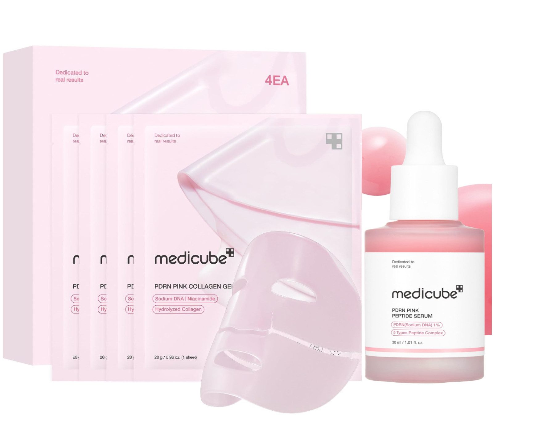 Medicube Gesichtspflege-Set – Zero Pore Pad 2.0 + Jelly Gel Maske PDRN Pink Kollagen Mit AHA, BHA, Milchsäure und Salicylsäure, 2-tlg., Mit PDRN (Lachs-DNA) und Kollagen