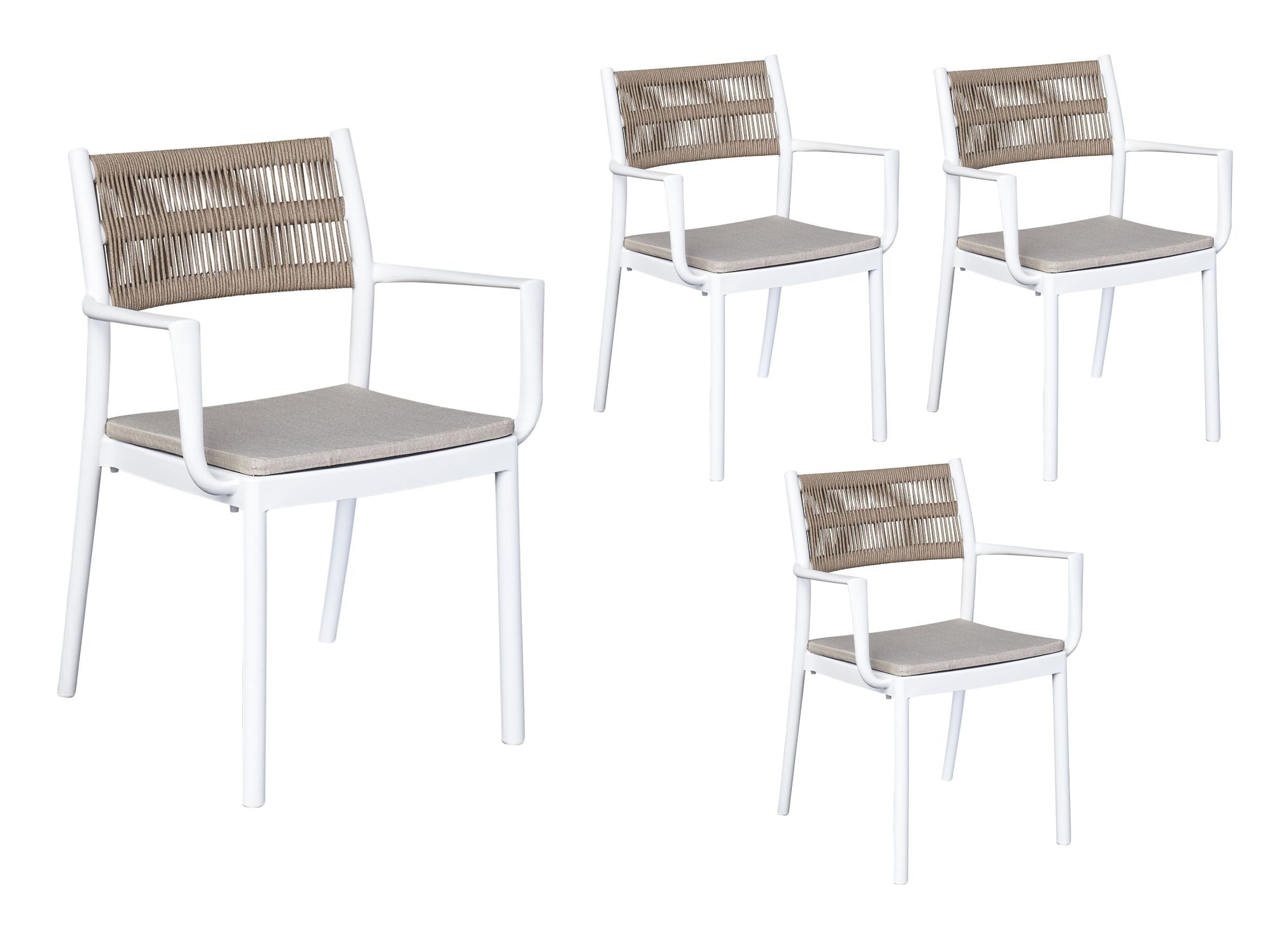 LC Garden Stapelstuhl LC Garden Vona Gartenstuhl Rope/Kunststoff Stapelstuhl Bistrostuhl (4 St)