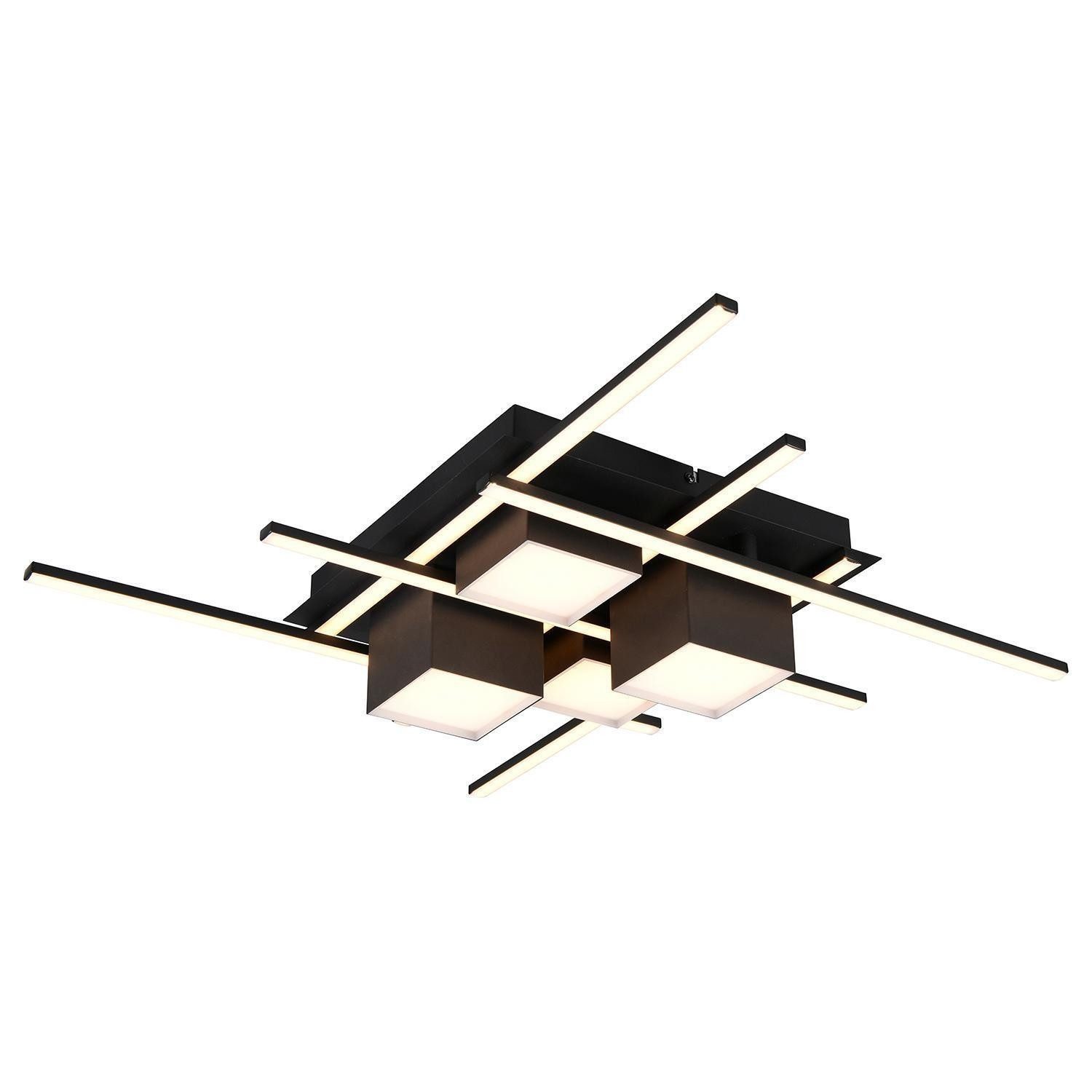 TRIO Leuchten LED Deckenleuchte ROGER, Schwarz, günstig online kaufen