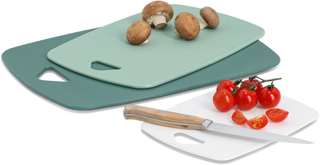 Zeller Present Schneidebrett Set aus Kunststoff, 3-tlg., Kunststoff, (Set, 3-St), hygienisch, kratzfest, flexibel