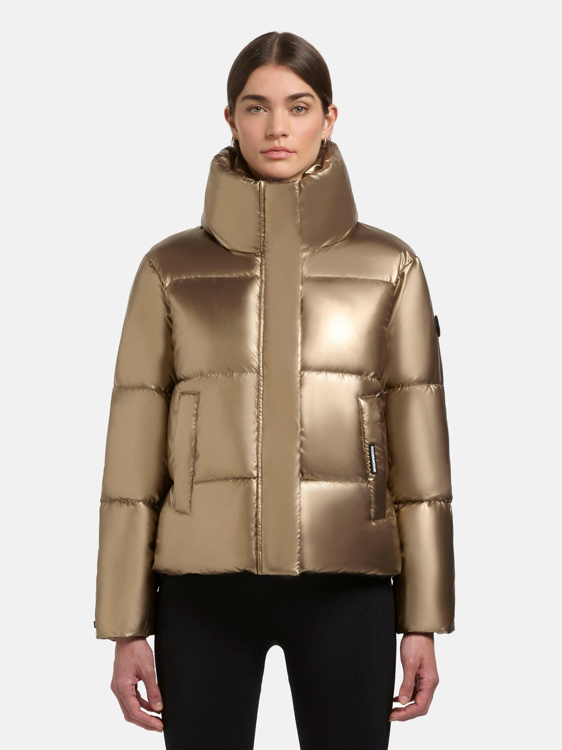 khujo Steppjacke Rinja Shiny-YM Glänzende kurze Winterjacke für Damen