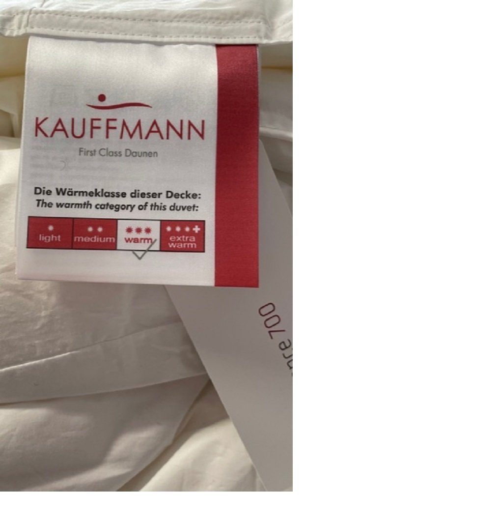 Daunenbettdecke, Kauffmann Elegance 700 Daunendecke warm 100% neue Gänsedaune Klasse 1, Sanders Kauffmann