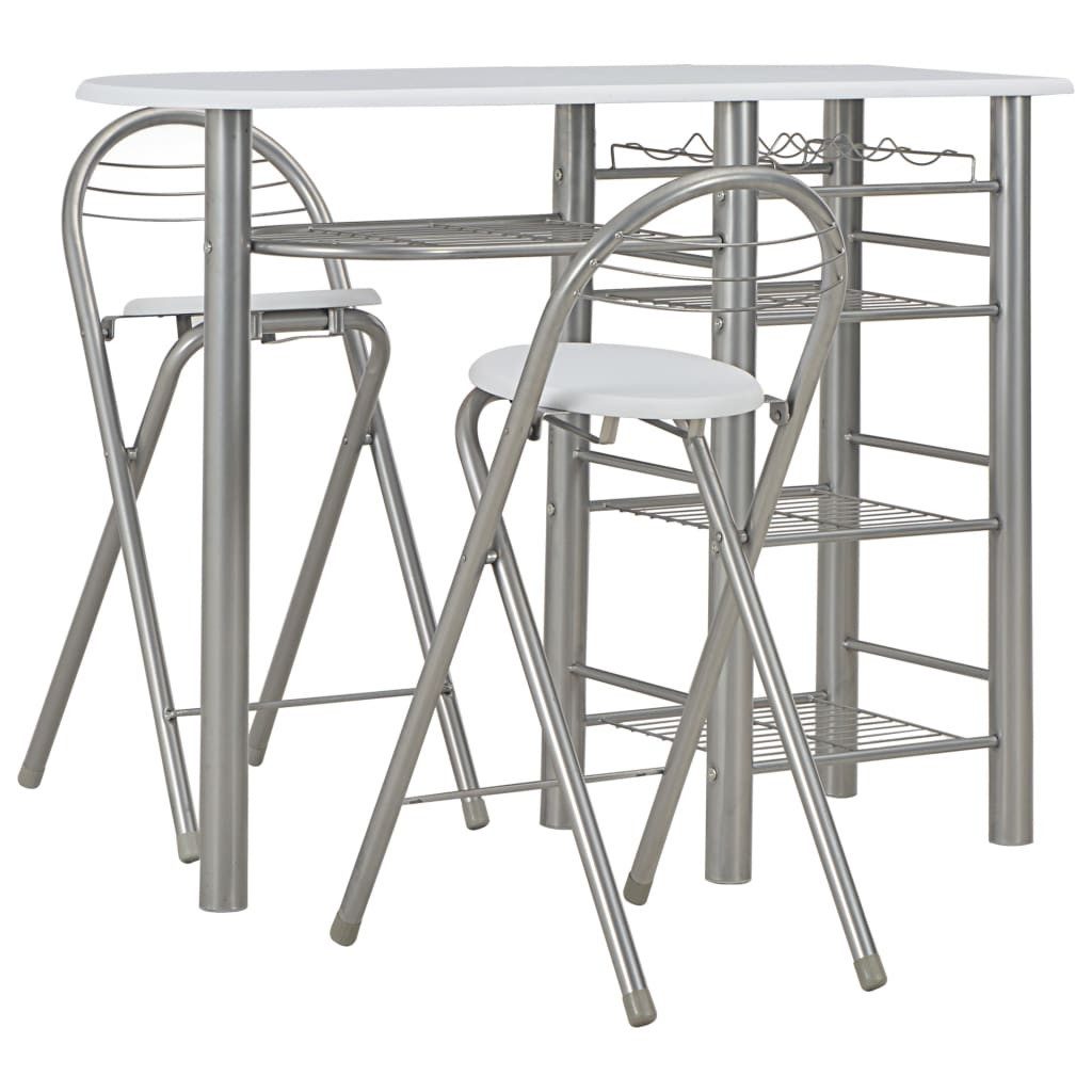 vidaXL Essgruppe 3-tlg. Bar-Set mit Regalen günstig online kaufen